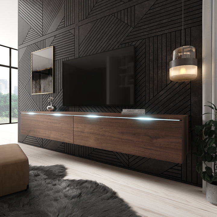 Dixon - TV-Meubel - Walnootpatroon - 180x33x30 cm