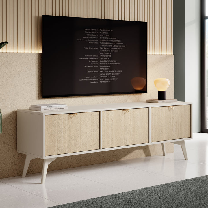Essence - TV-Meubel - Beige/licht eiken - 158 cm