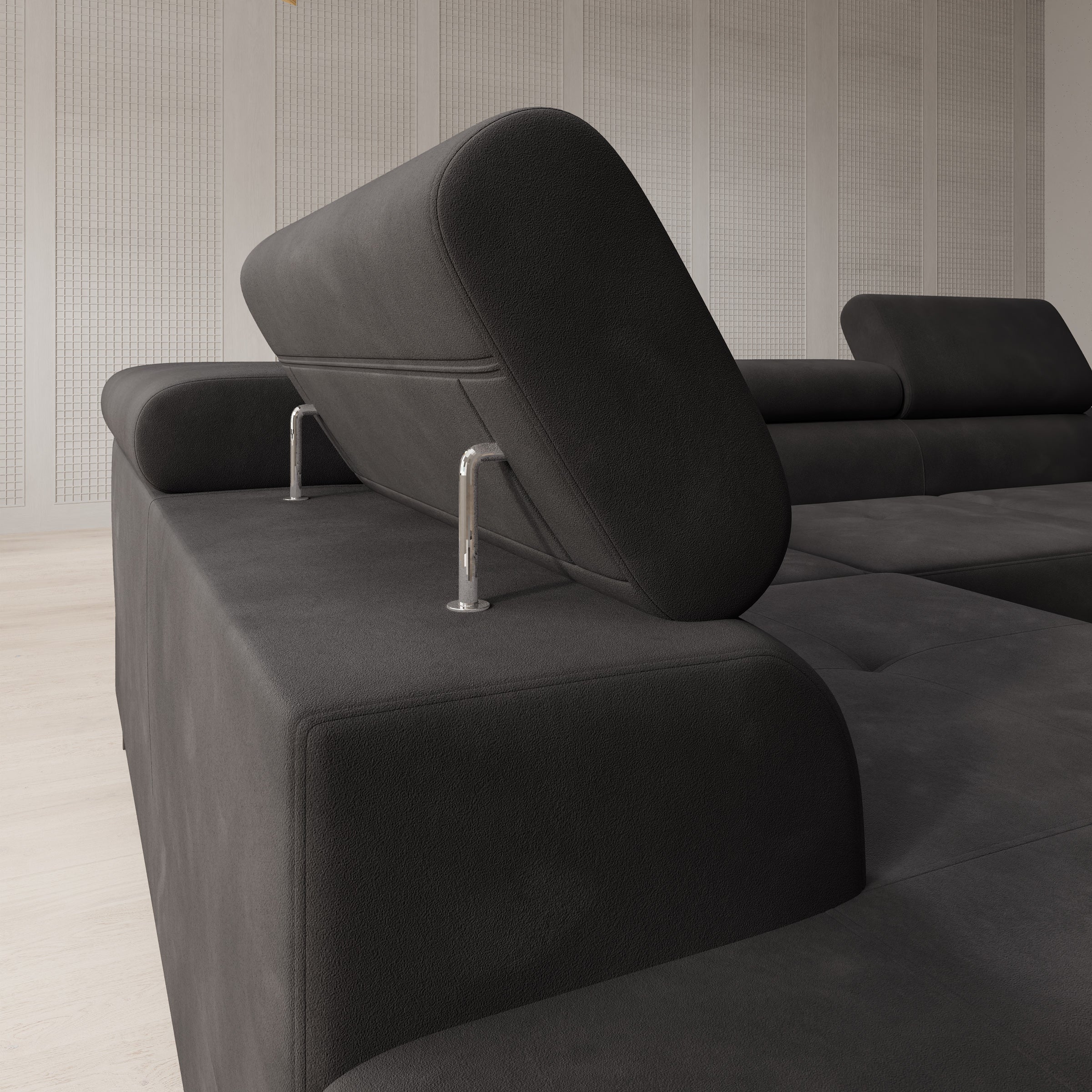 Tacito - Hoekbank 4-zits - Velvet zwart - Links