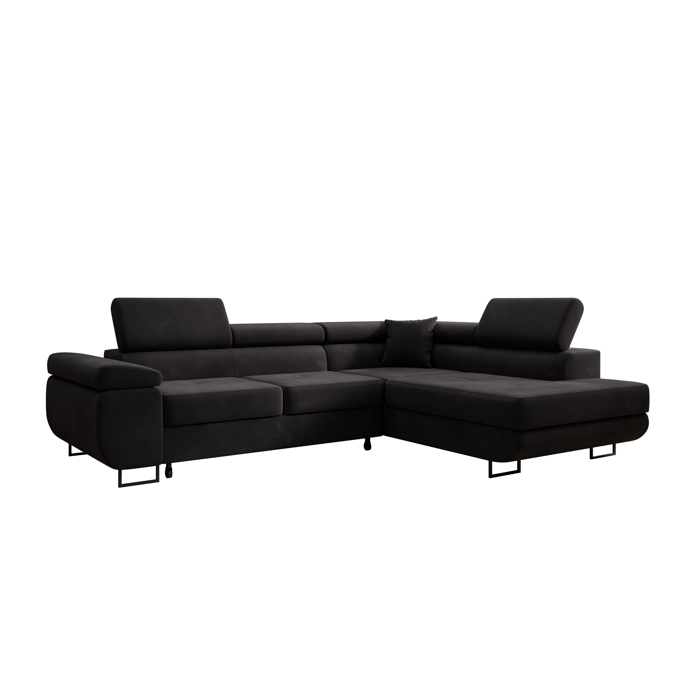 Tacito - Hoekbank 4-zits - Velvet zwart - Rechts