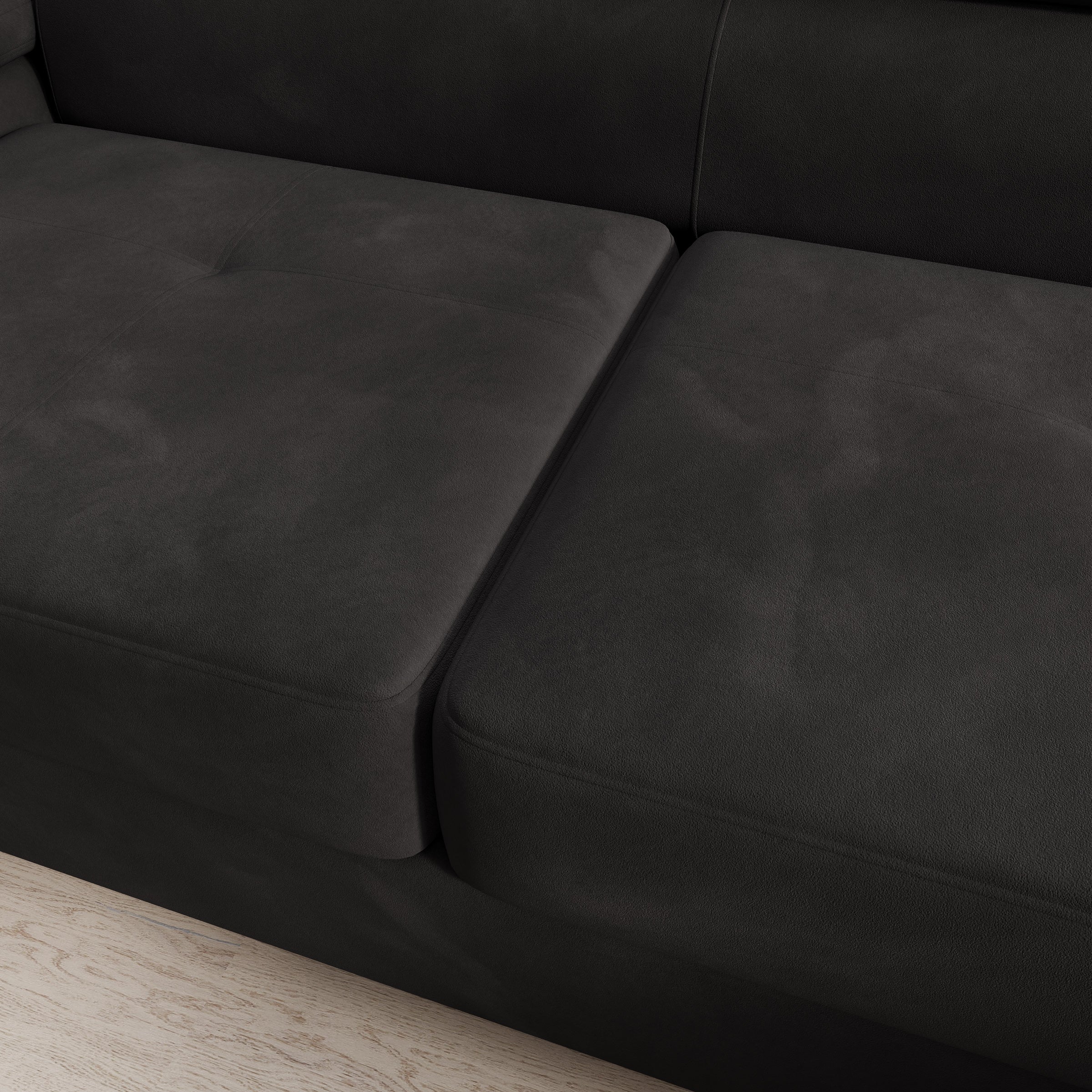 Tacito - Hoekbank 4-zits - Velvet zwart - Rechts
