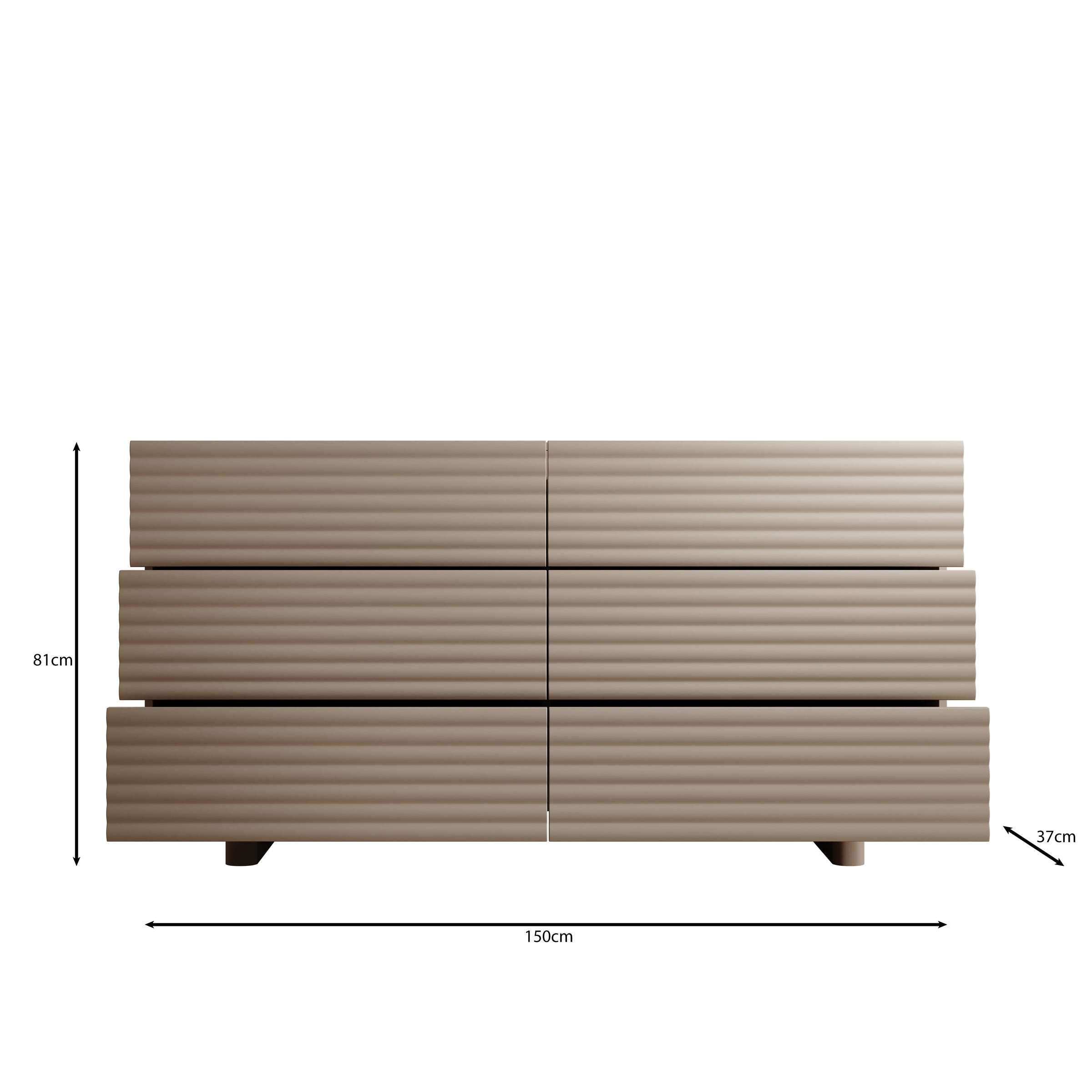 Tactica - Ladekast - Beige - 150x37x81 cm