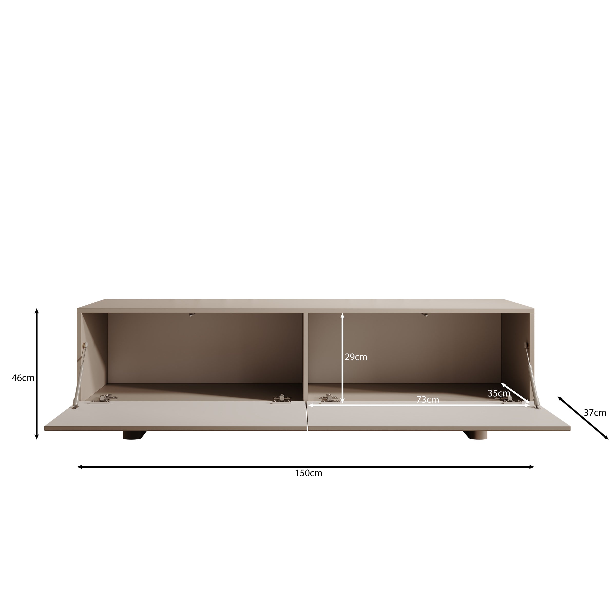 Tactica - TV-Meubel - Beige - 150x37x46 cm