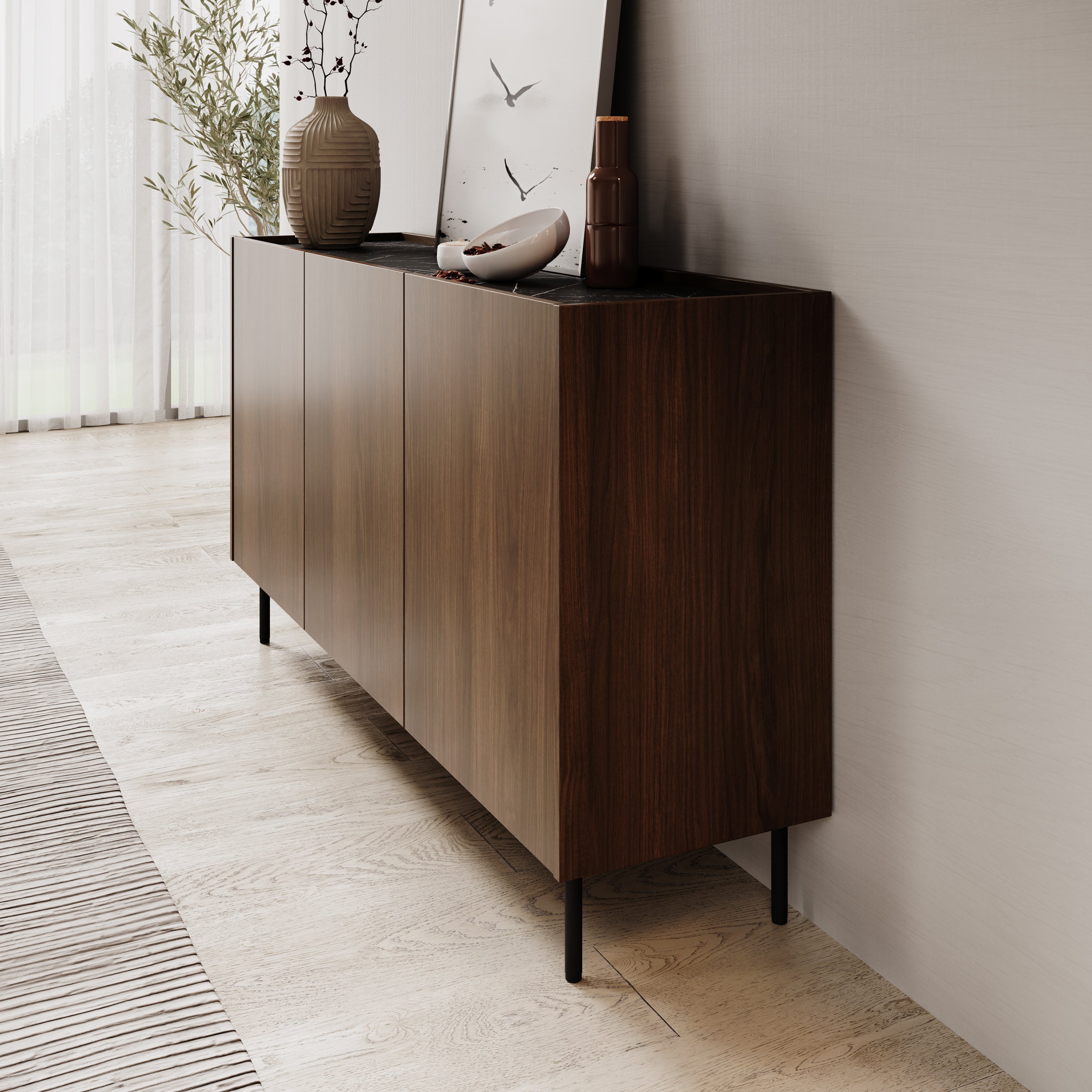 Tahiti - Dressoir - Donker eiken - 144x37x78 cm