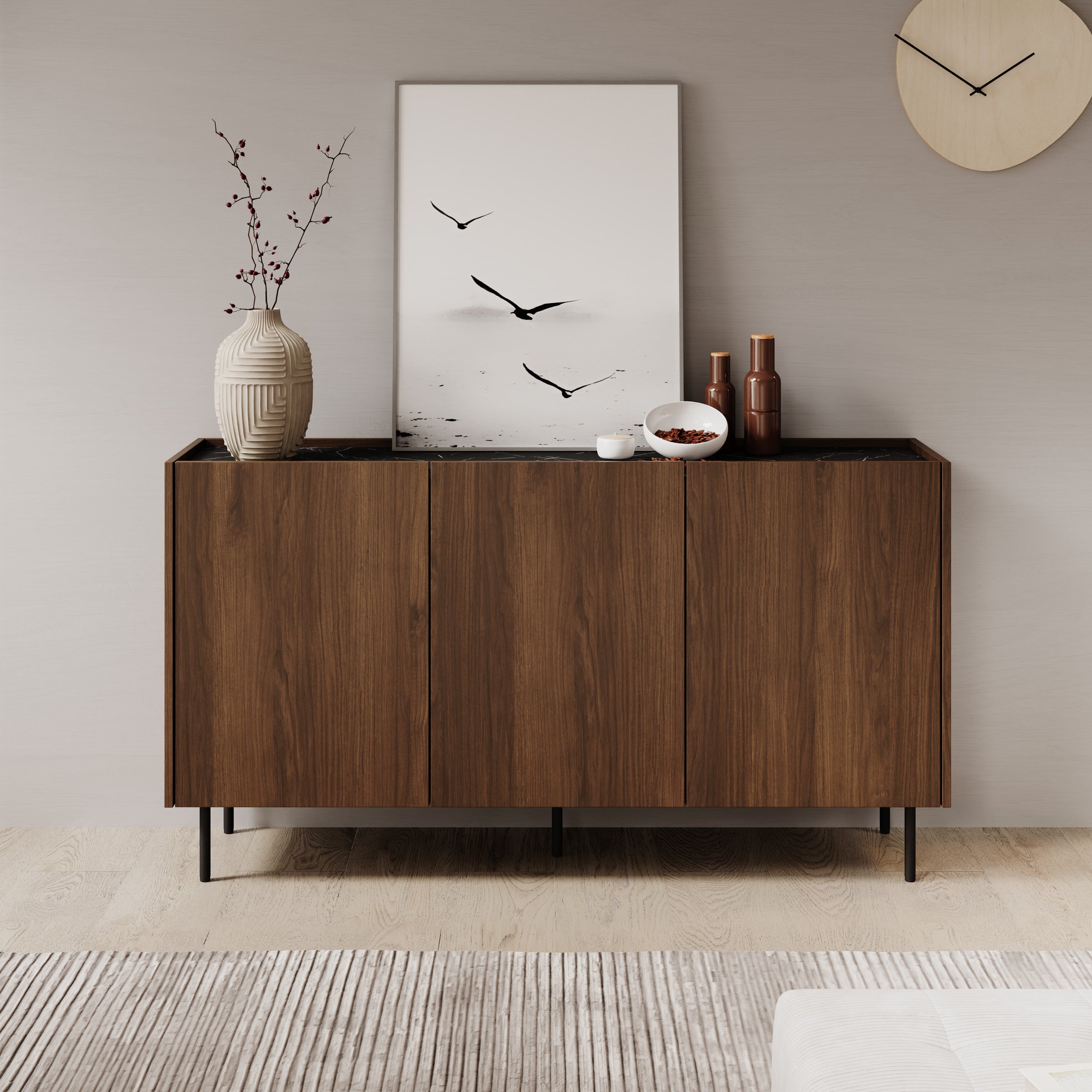 Tahiti - Dressoir - Donker eiken - 144x37x78 cm