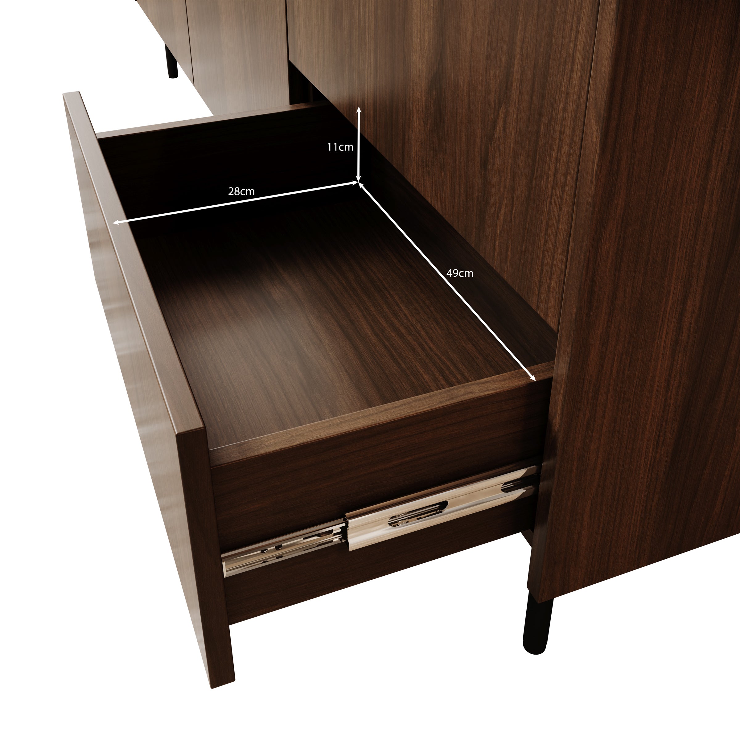 Tahiti - Dressoir - Donker eiken - 160x37x78 cm