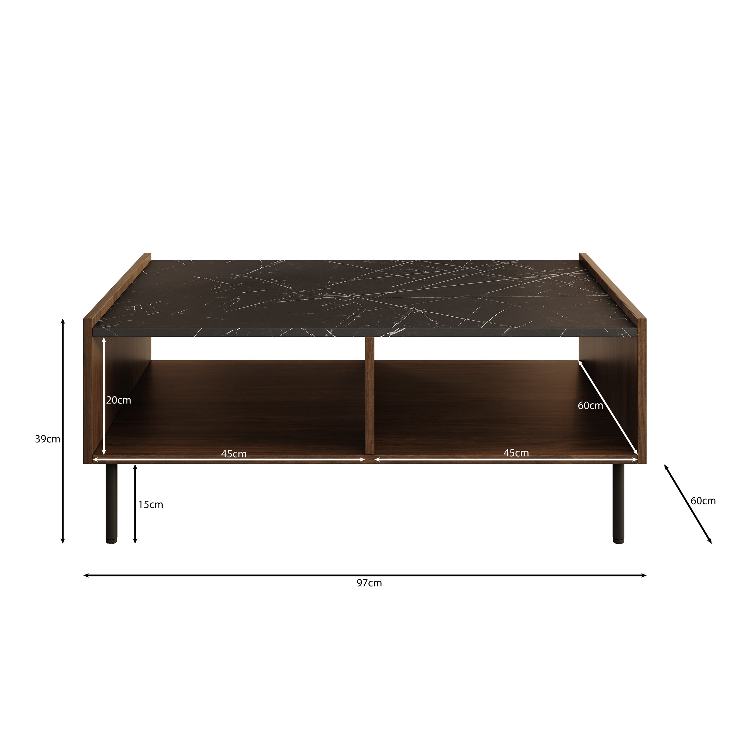 Tahiti - Salontafel - Donker eiken - 97x60x39 cm