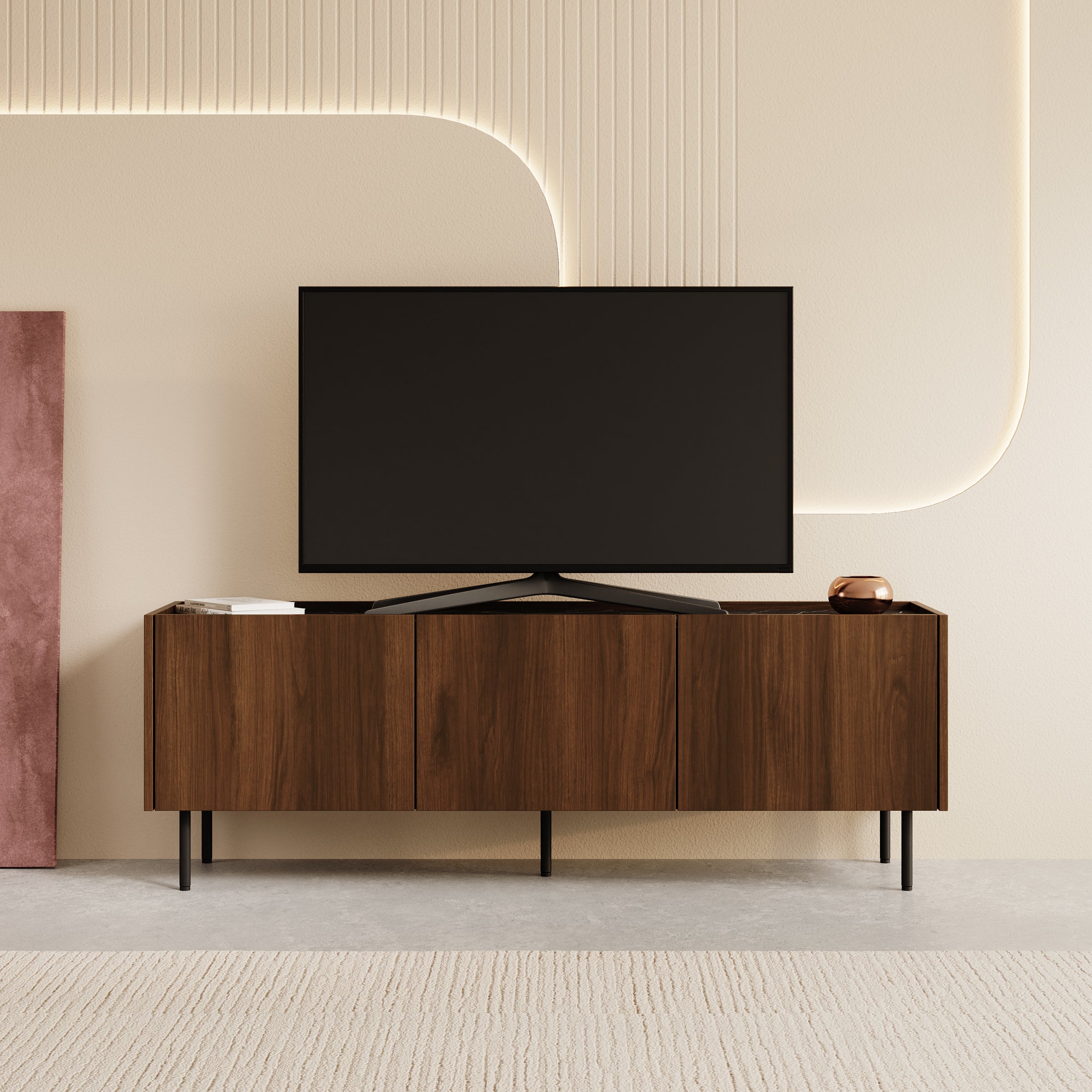 Tahiti - TV-Meubel - Donker eiken - 144x37x50 cm