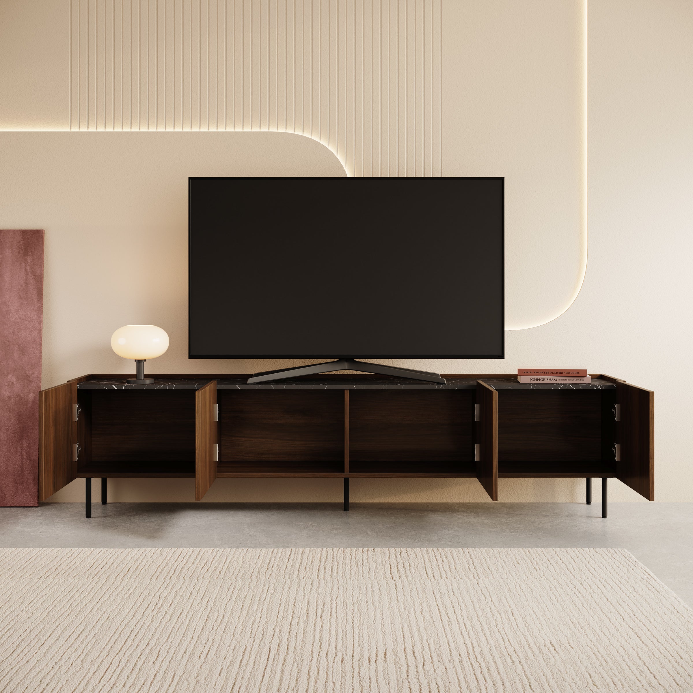 Tahiti - TV-Meubel - Donker eiken - 144x37x50 cm