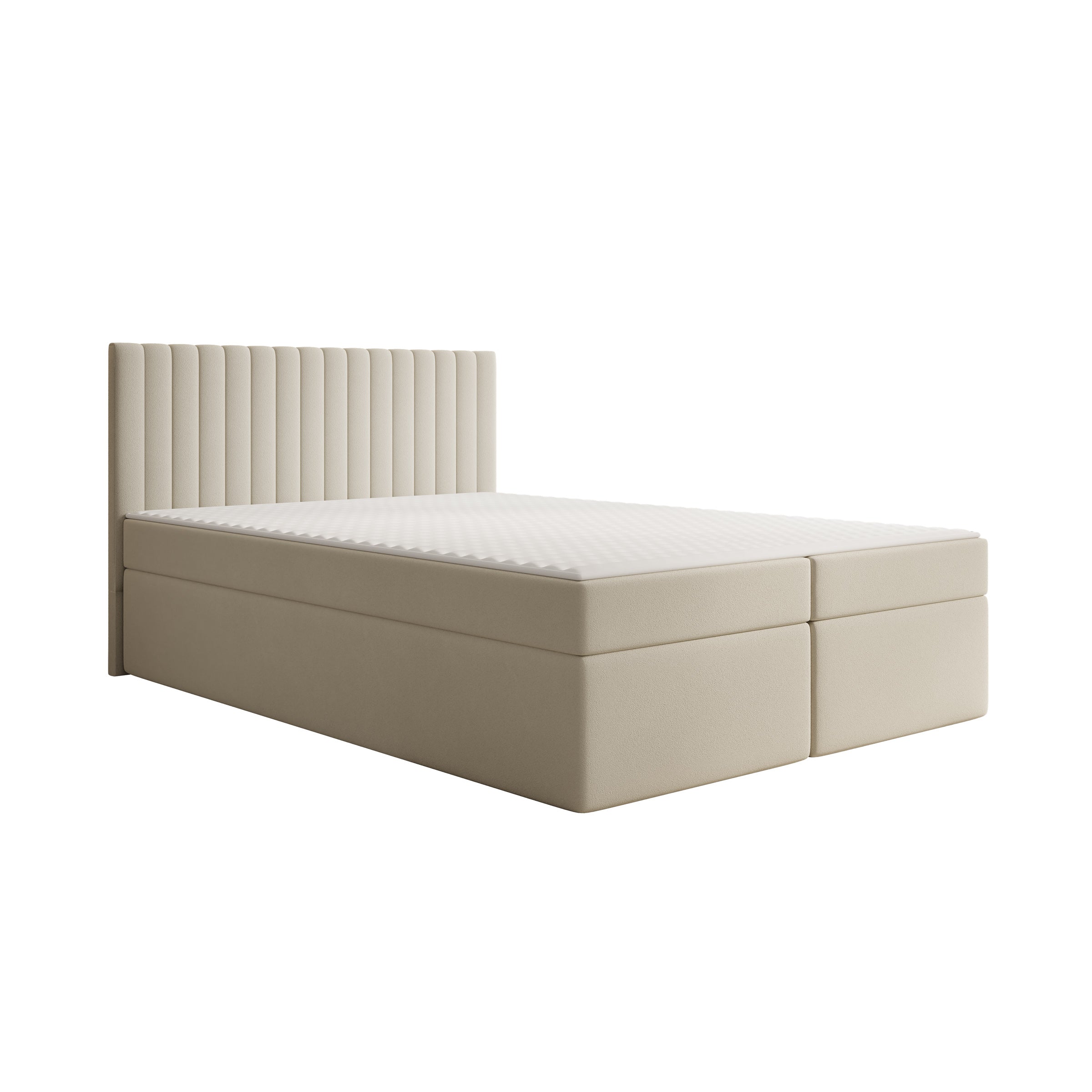 Taiko - Boxspring met opbergruimte - Stof beige - 140x200 cm