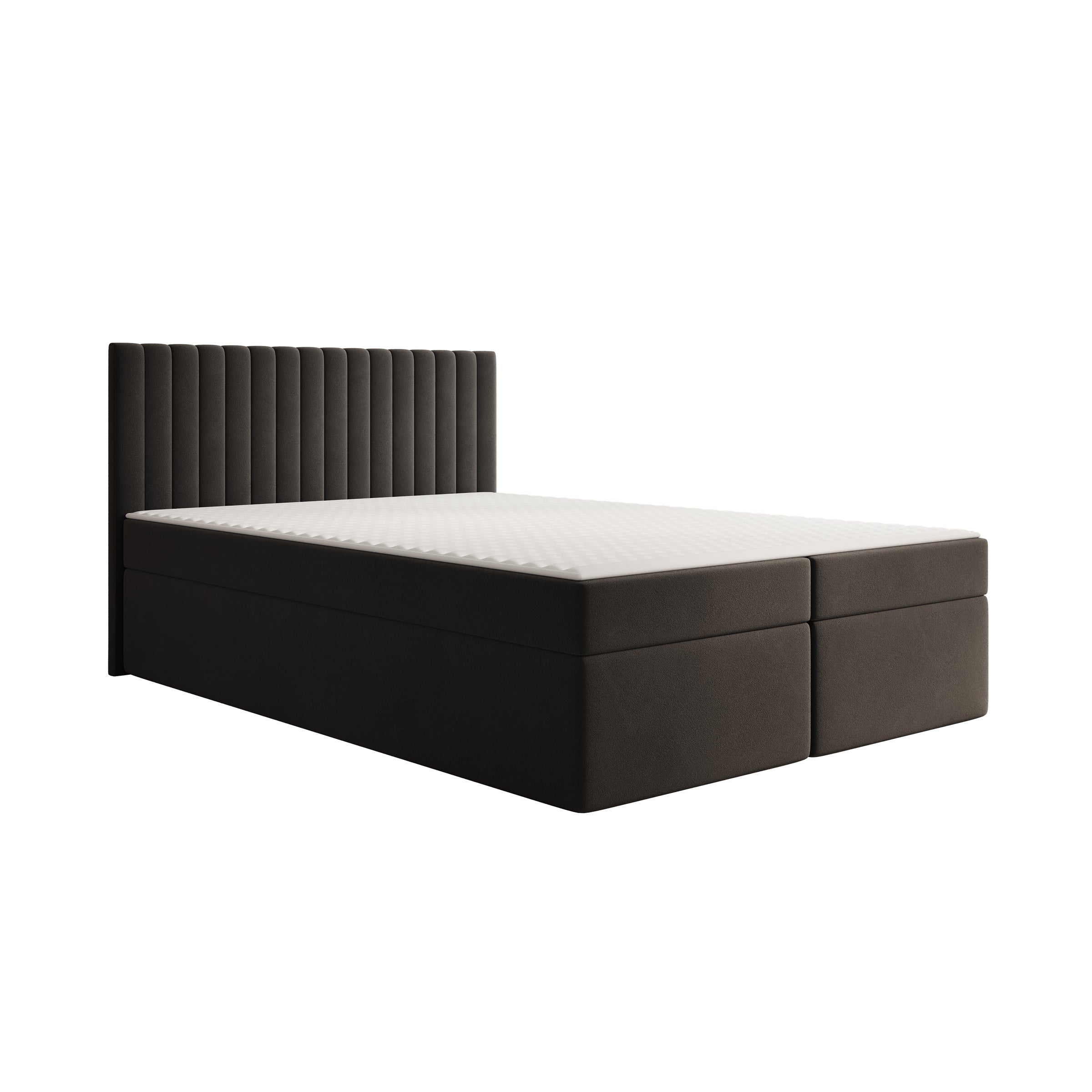 Taiko - Boxspring met opbergruimte - Stof zwart - 140x200 cm