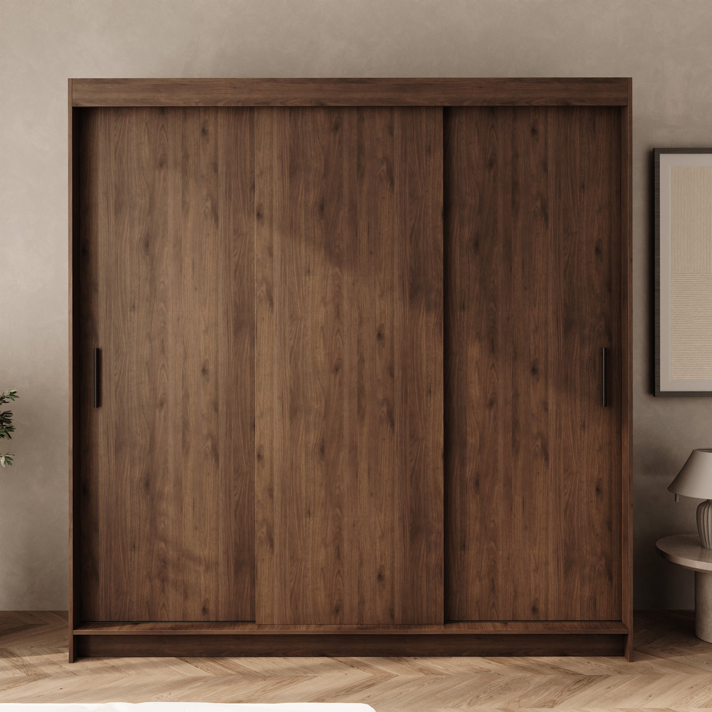 Tanki - Kledingkast met schuifdeuren - Walnootpatroon - 200x58x200 cm