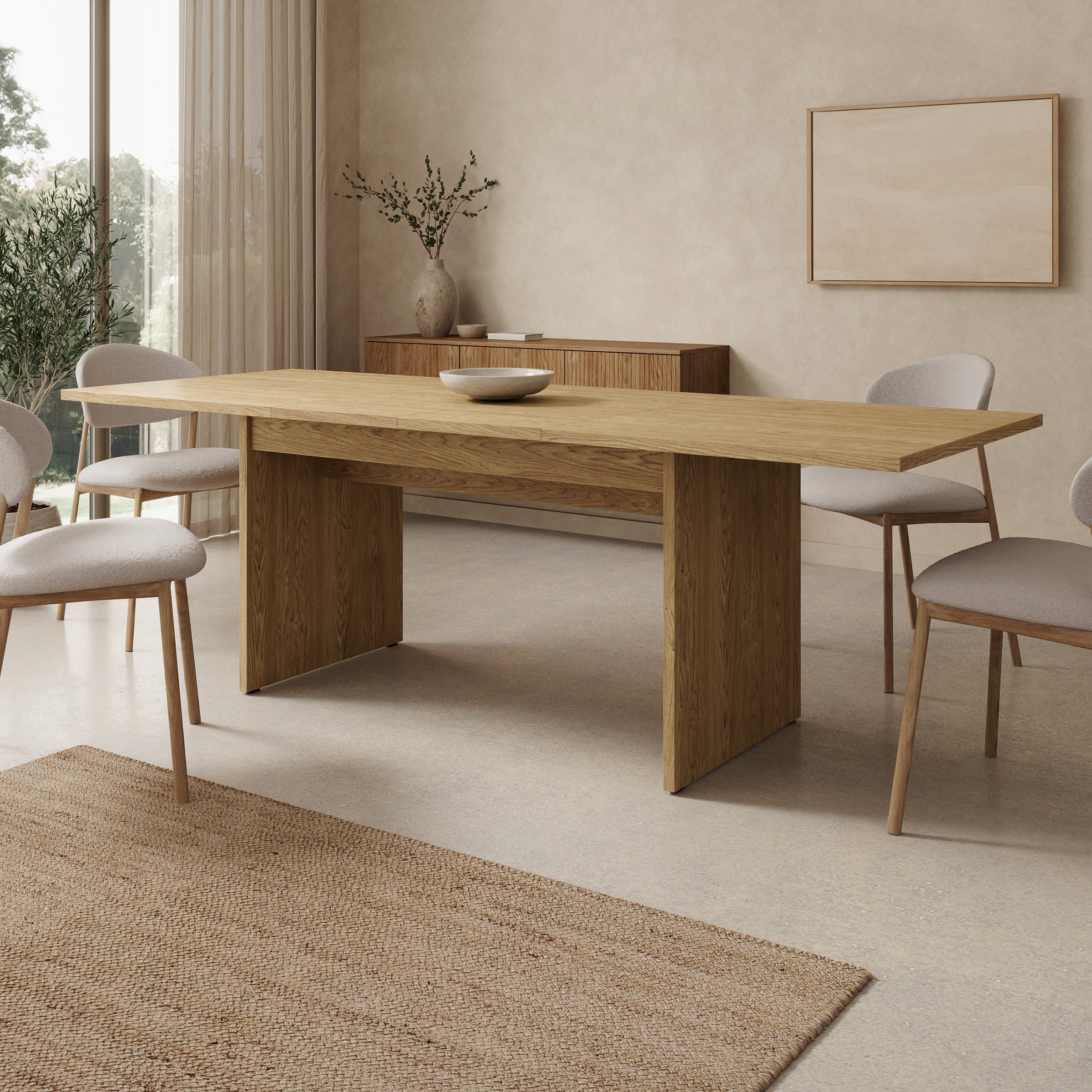 Tarei - Eetkamertafel uitschuifbaar - Eikenpatroon - 160x90x78 cm