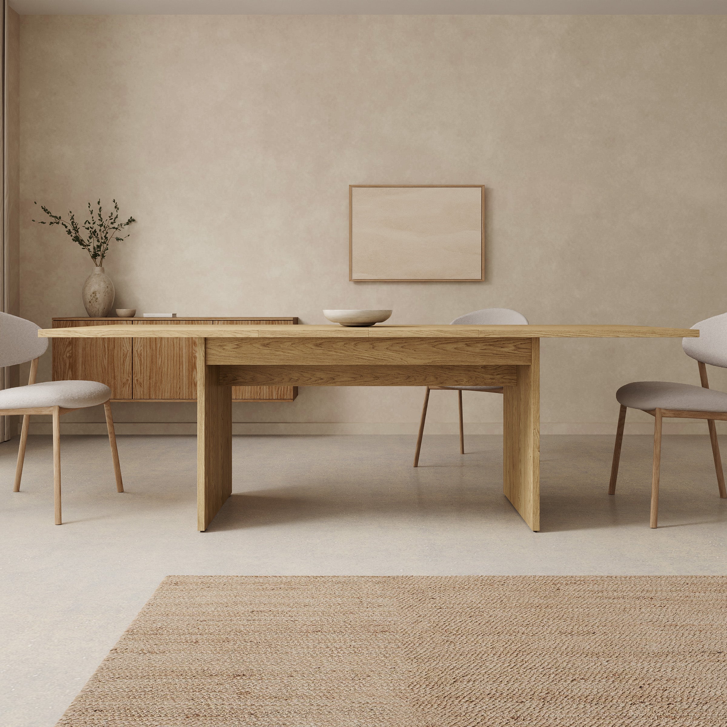 Tarei - Eetkamertafel uitschuifbaar - Eikenpatroon - 160x90x78 cm