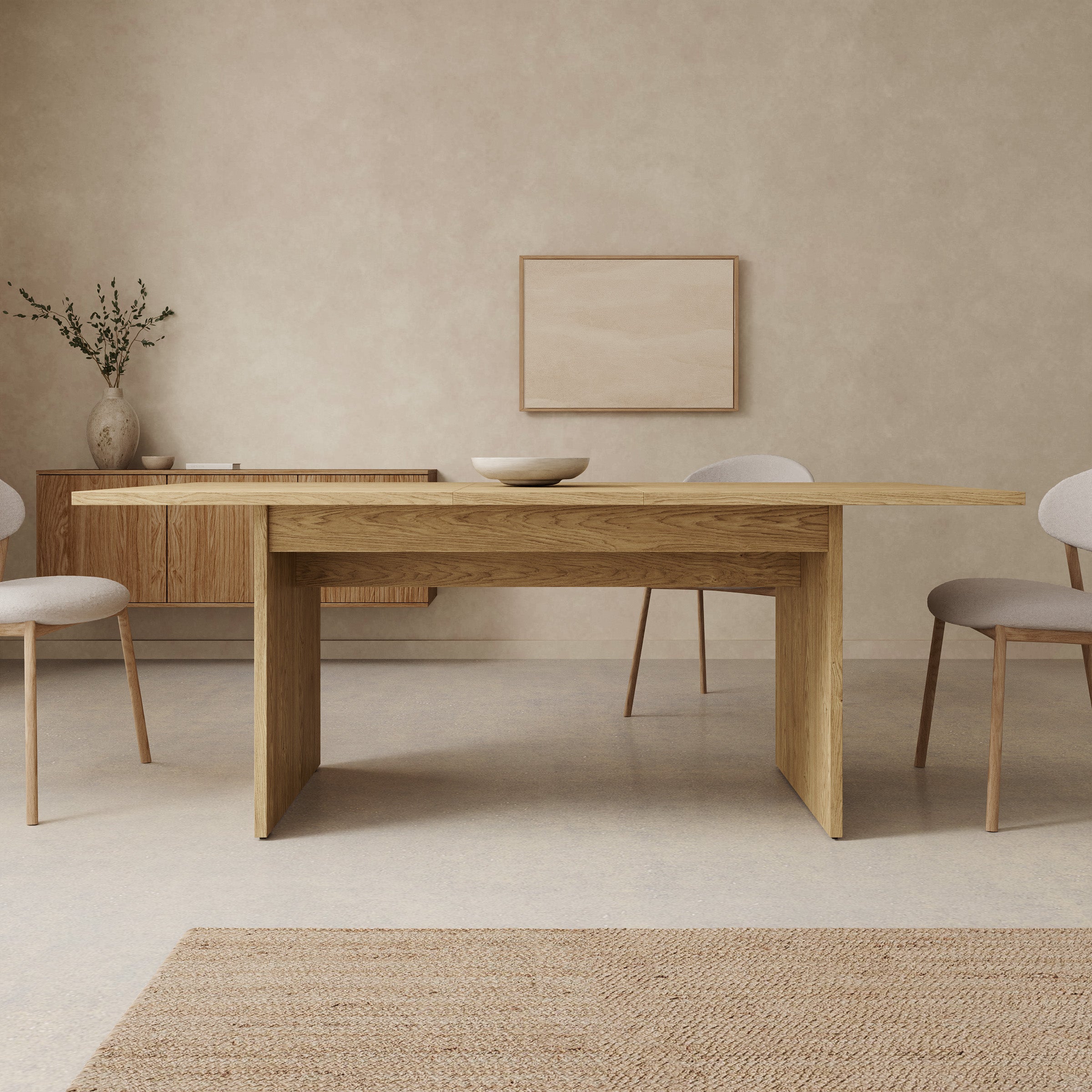 Tarei - Eetkamertafel uitschuifbaar - Eikenpatroon - 160x90x78 cm