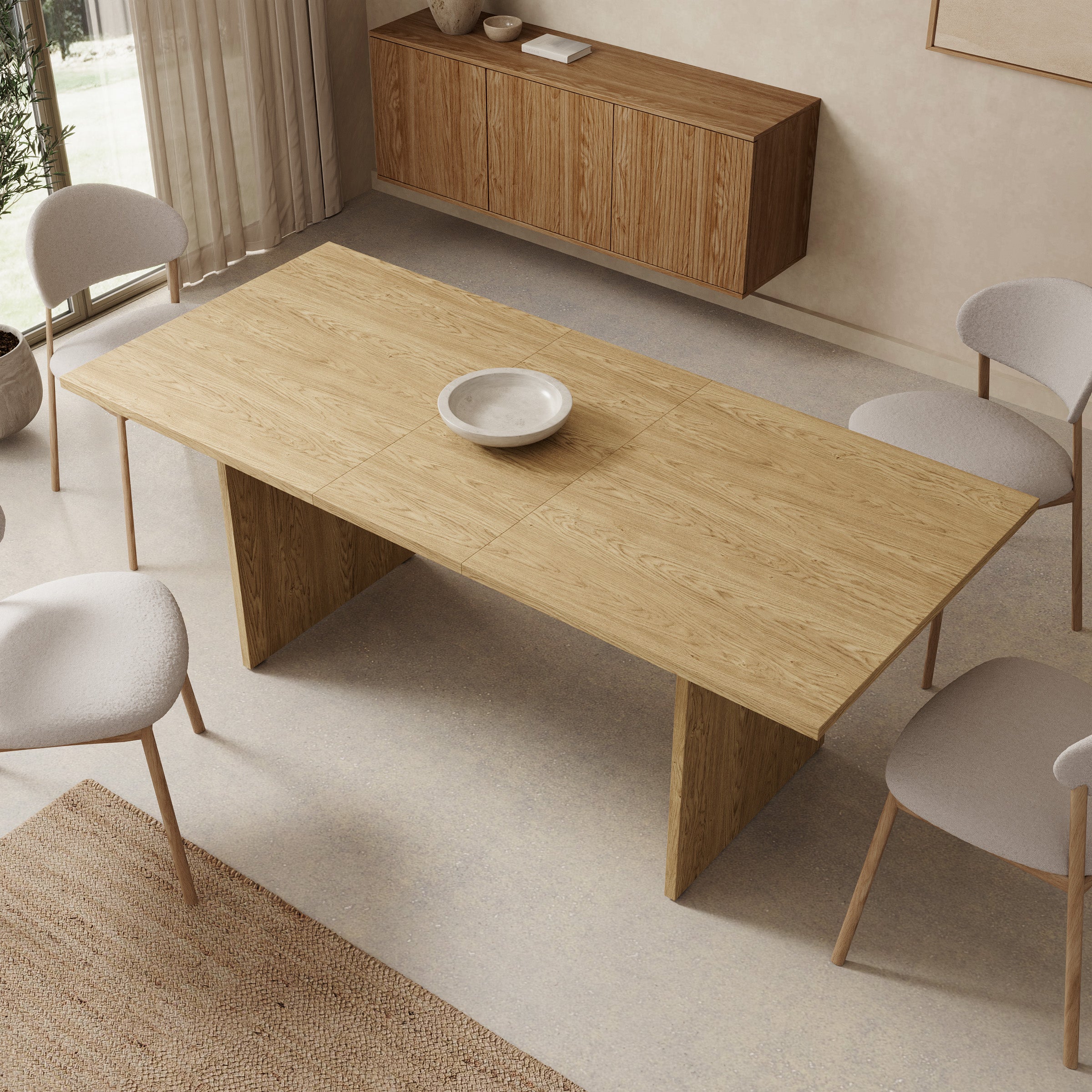 Tarei - Eetkamertafel uitschuifbaar - Eikenpatroon - 160x90x78 cm