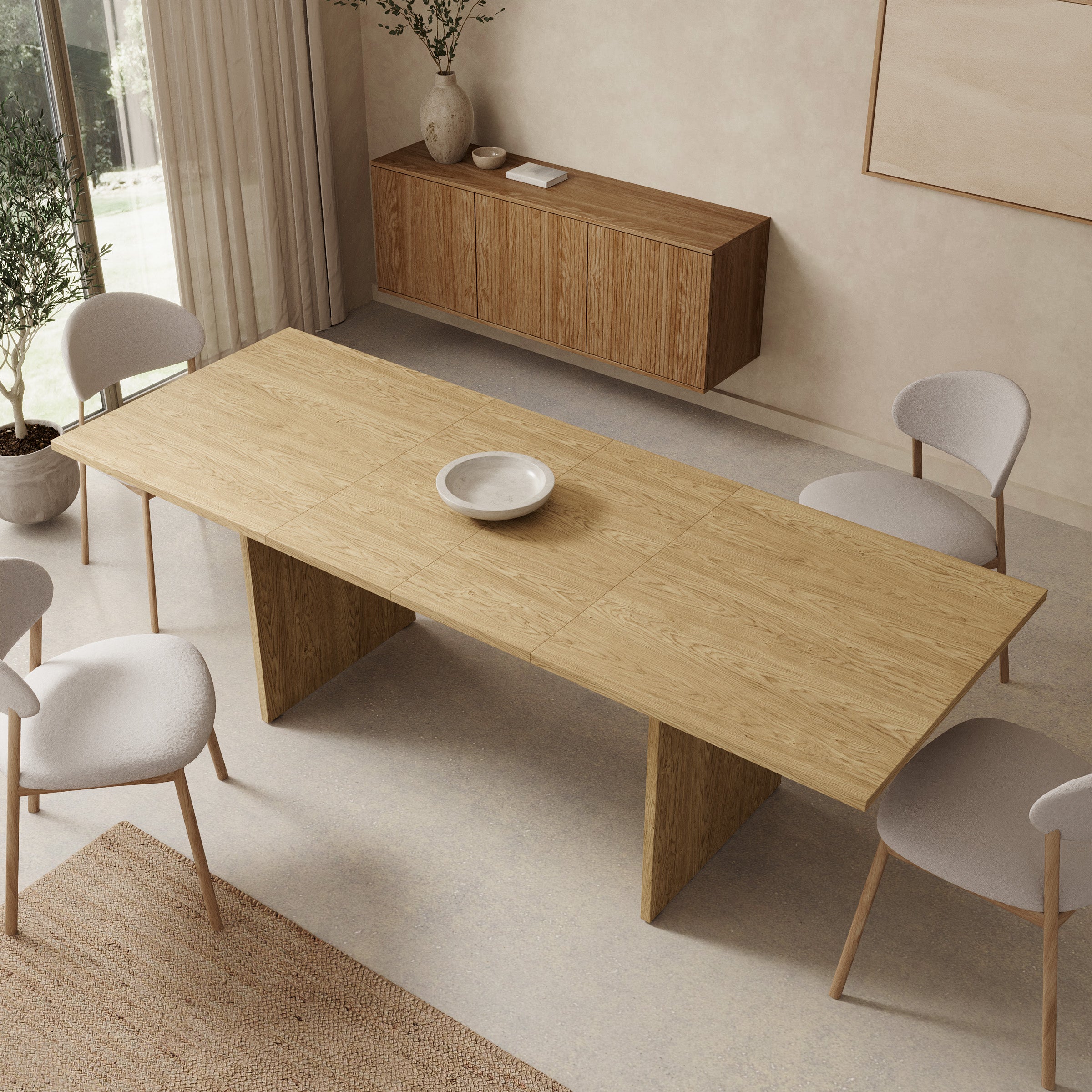 Tarei - Eetkamertafel uitschuifbaar - Eikenpatroon - 160x90x78 cm