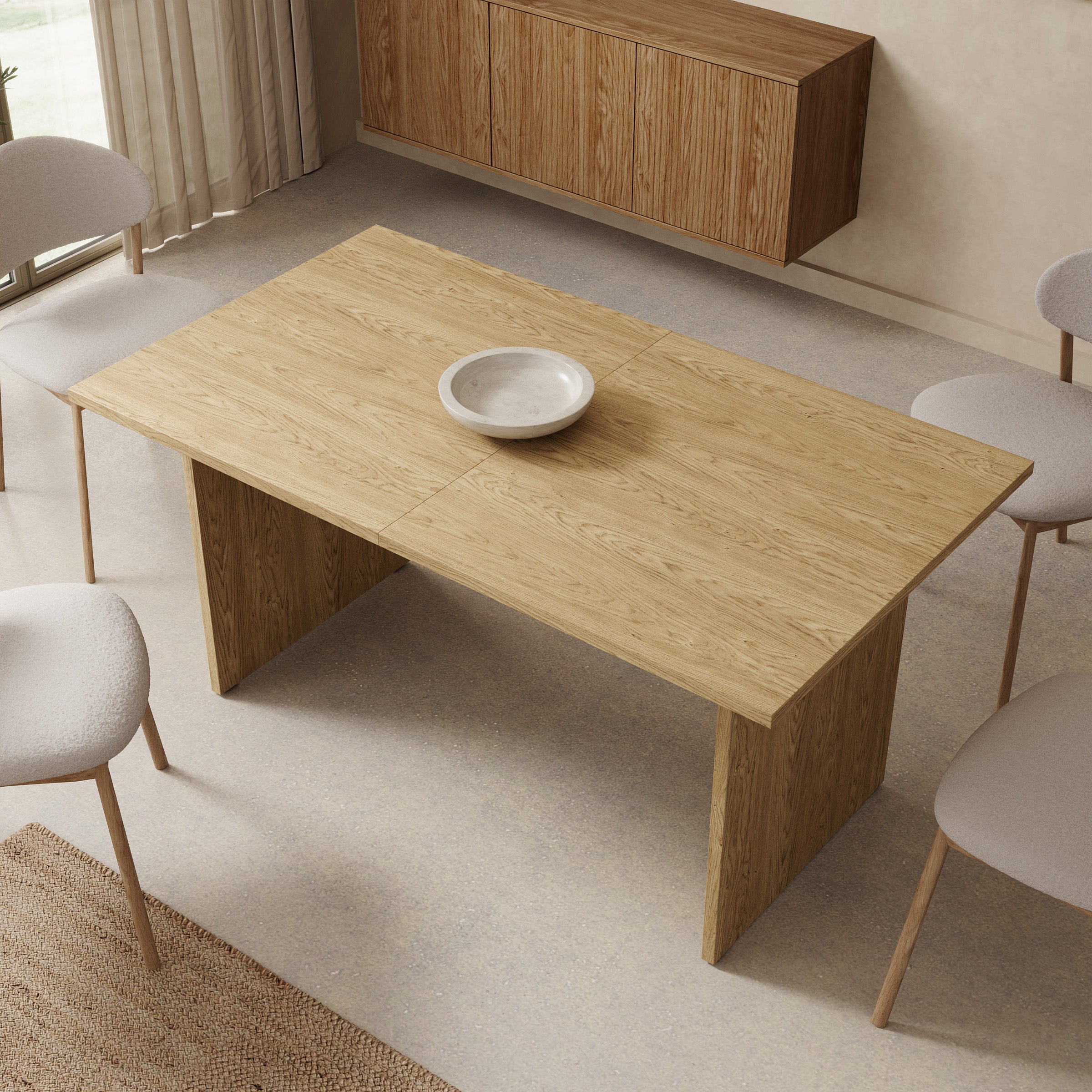 Tarei - Eetkamertafel uitschuifbaar - Eikenpatroon - 160x90x78 cm