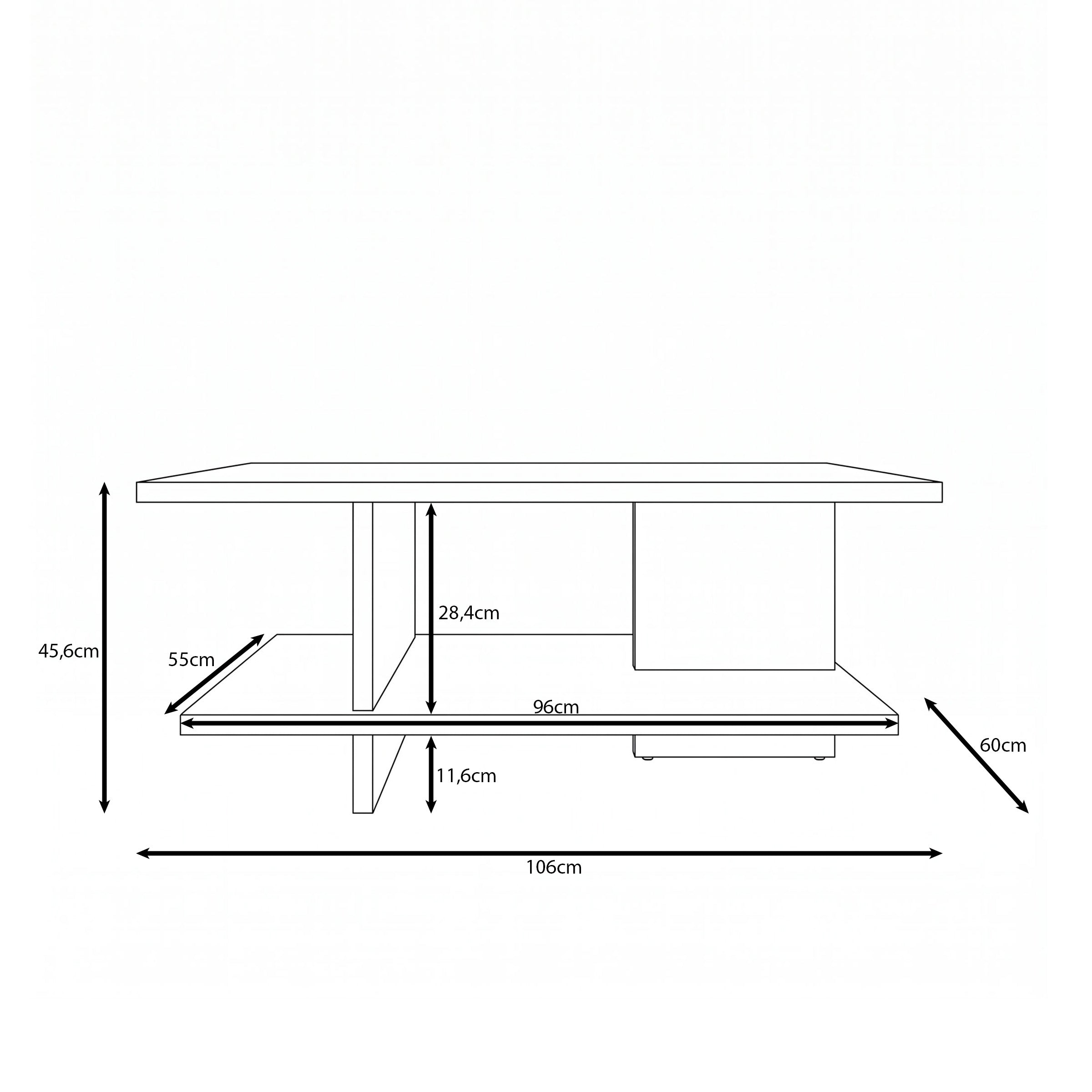 Tarei - Salontafel - Eikenpatroon - 106x60x46 cm