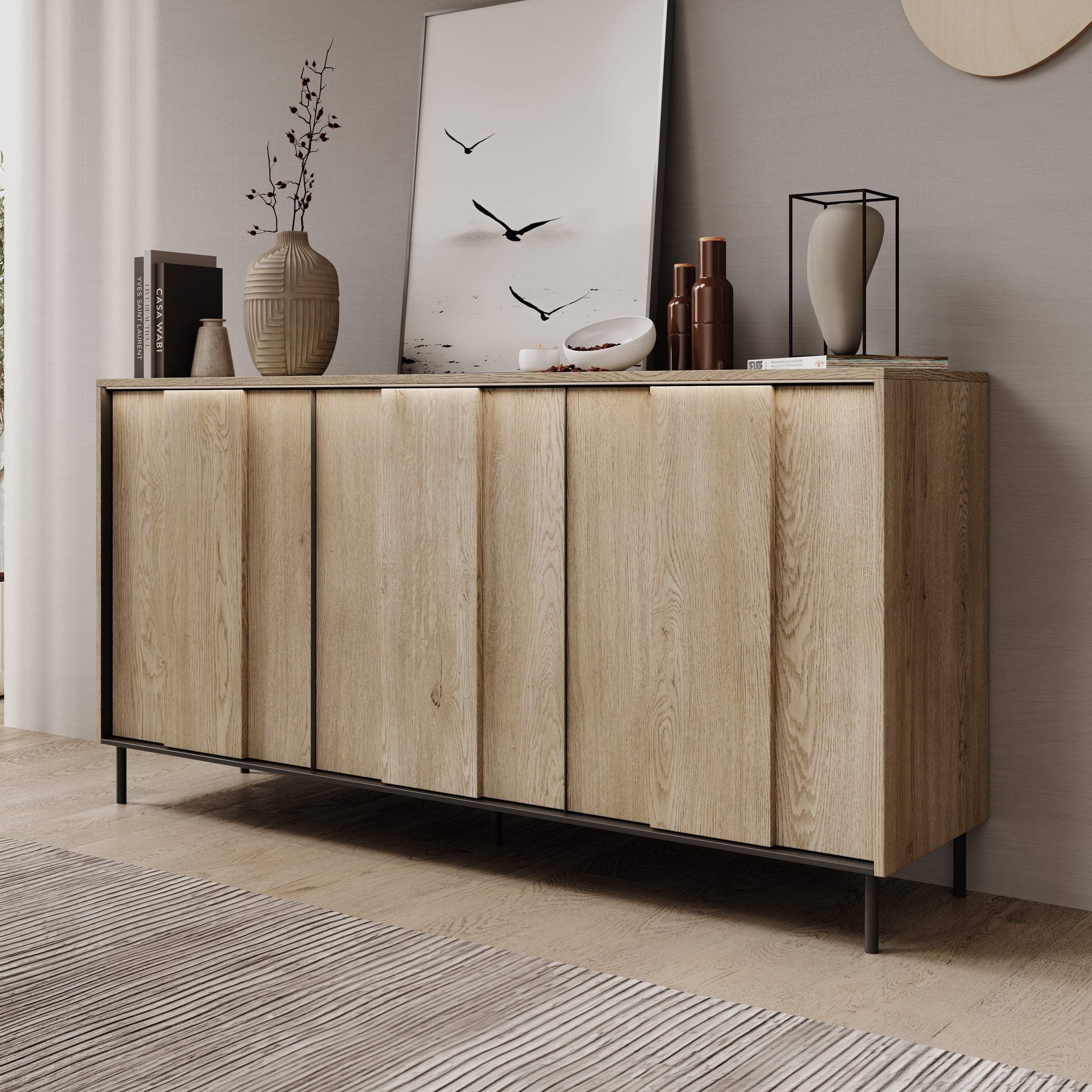 Tarello - Dressoir - Eikenpatroon - 167x41x84 cm