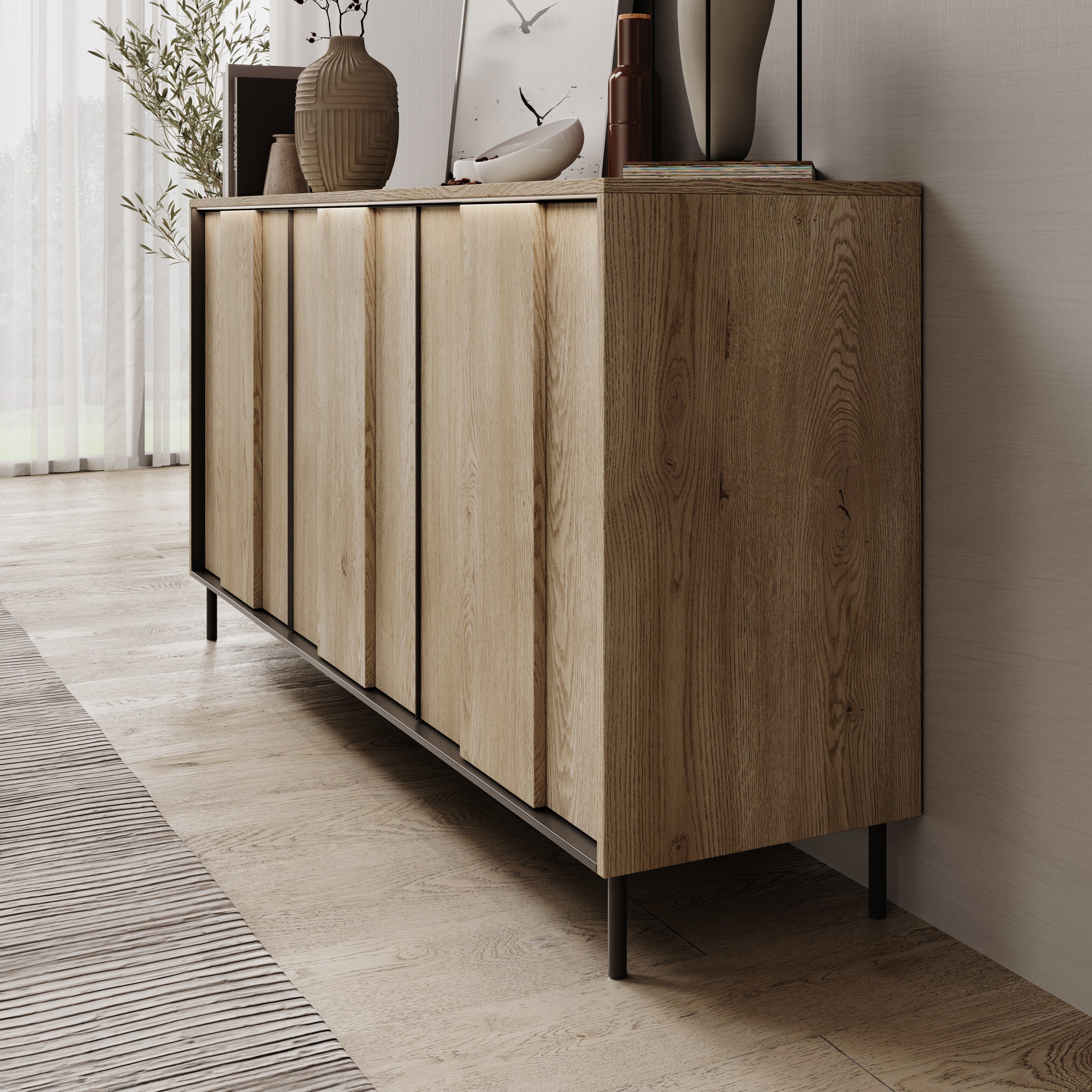 Tarello - Dressoir - Eikenpatroon - 167x41x84 cm