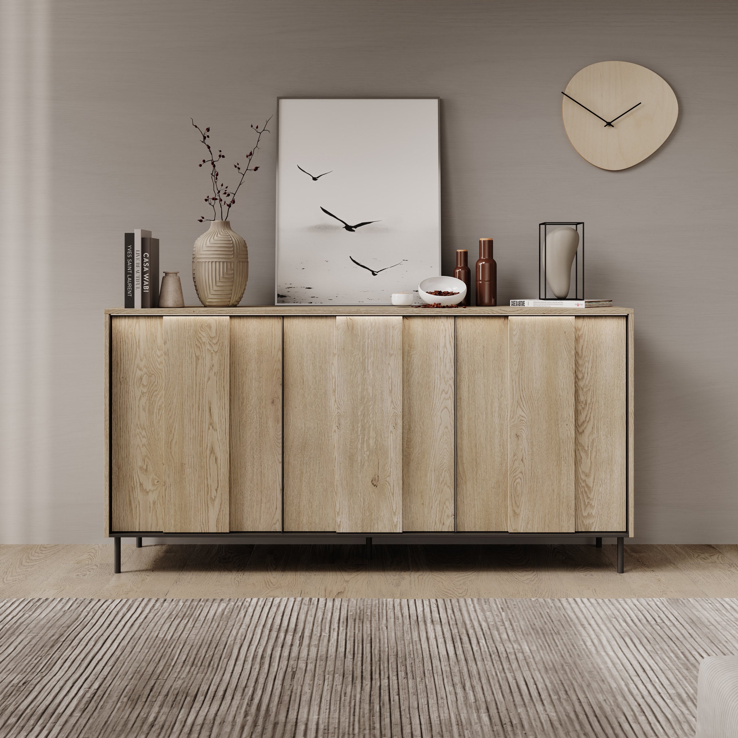 Tarello - Dressoir - Eikenpatroon - 167x41x84 cm