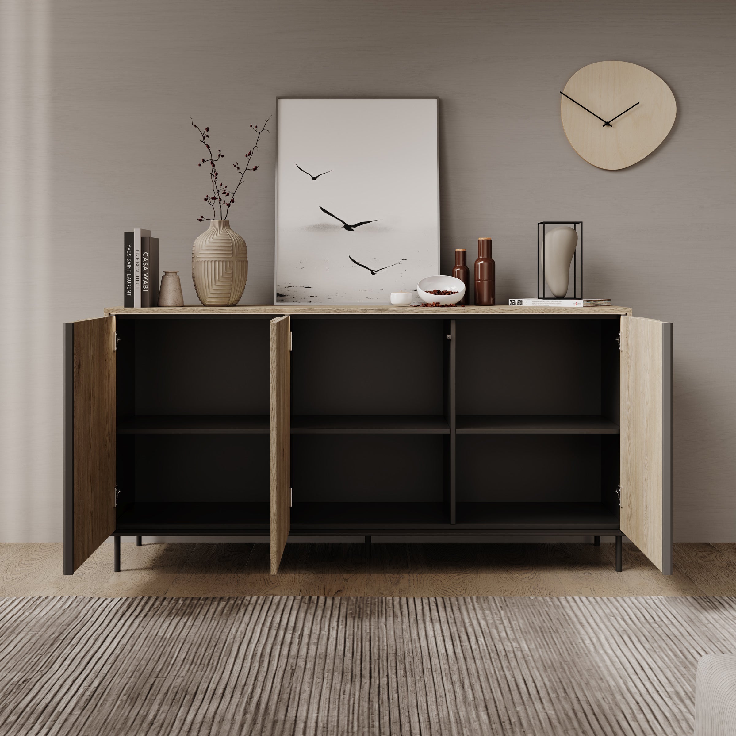 Tarello - Dressoir - Eikenpatroon - 167x41x84 cm