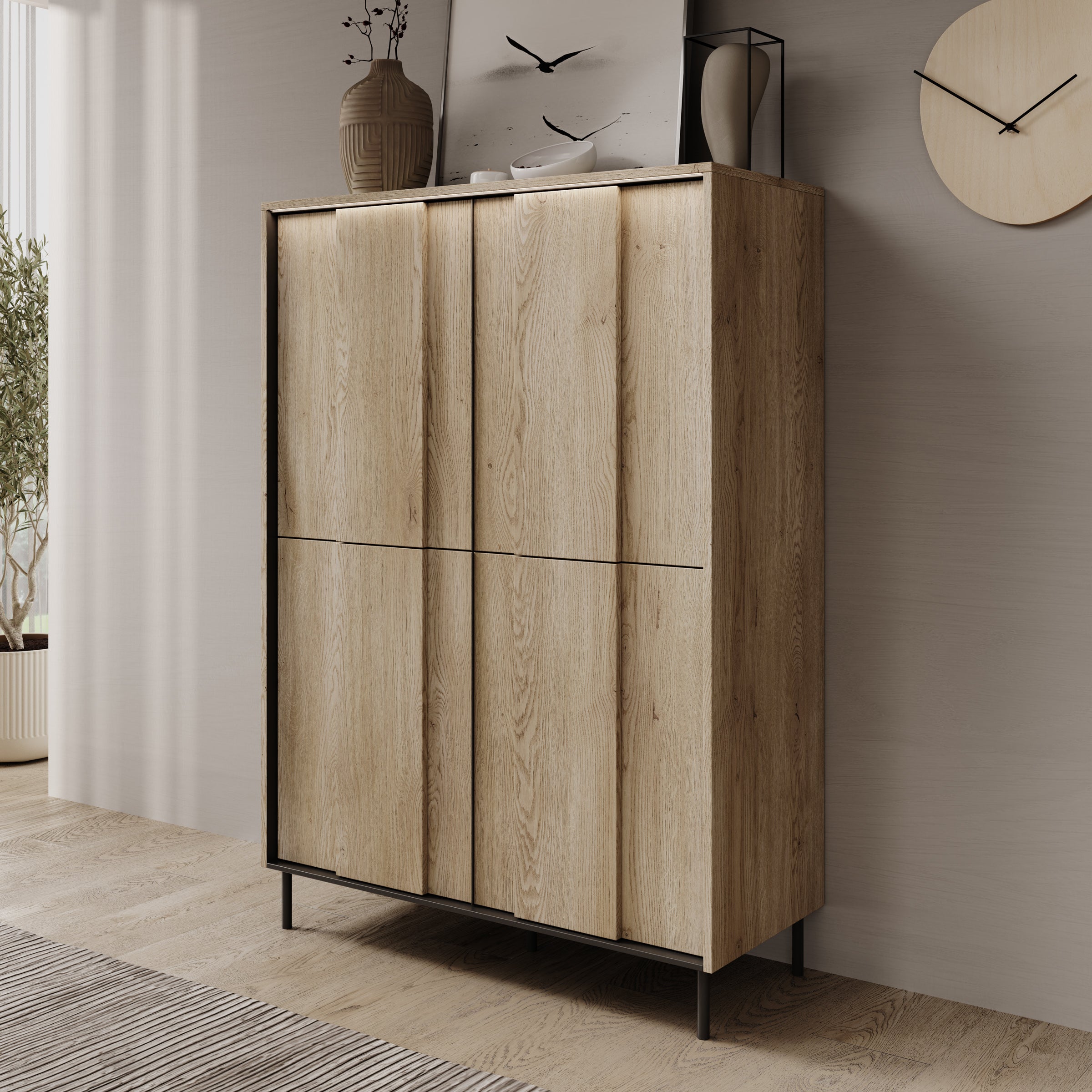 Tarello - Dressoir - Eikenpatroon - 99x41x140 cm