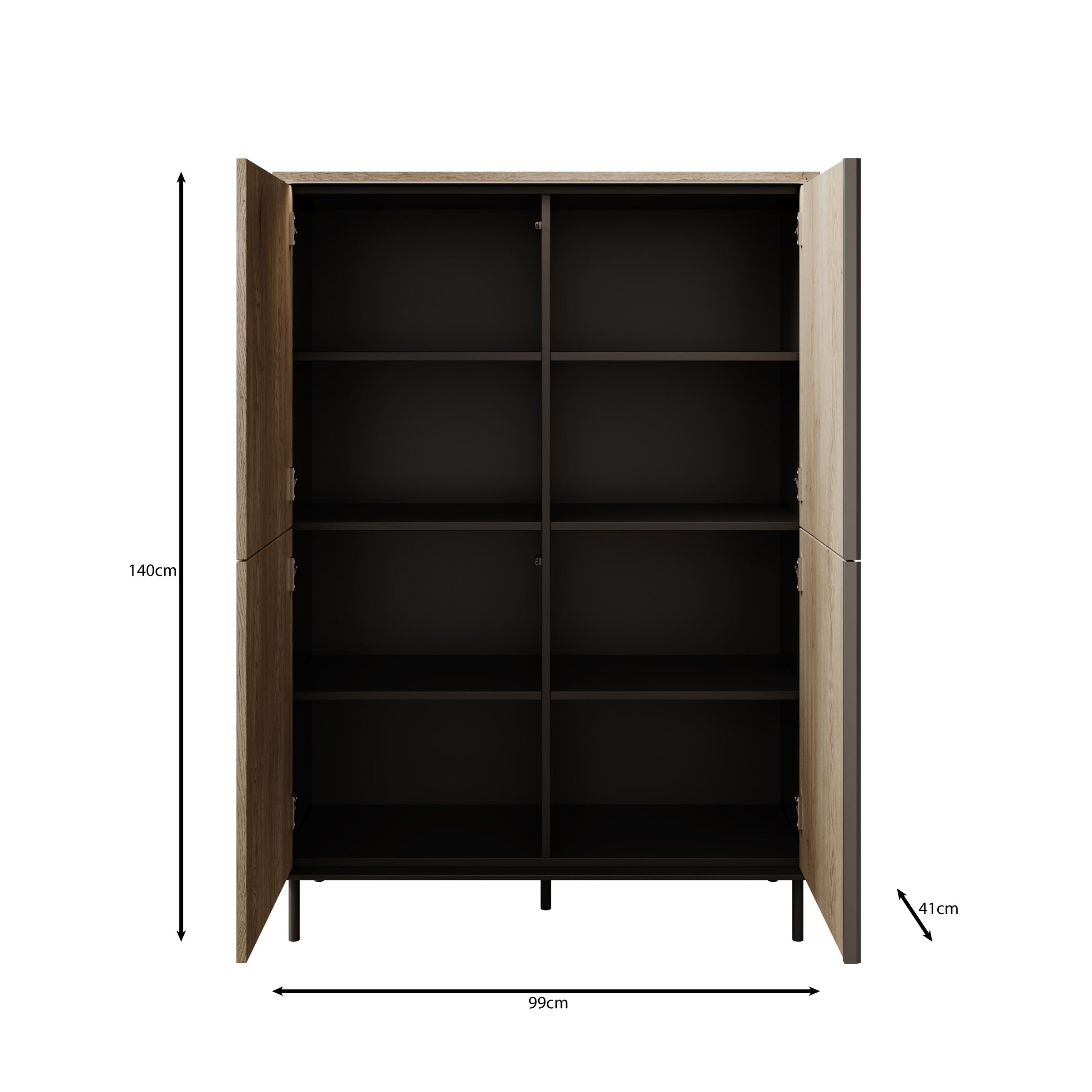 Tarello - Dressoir - Eikenpatroon - 99x41x140 cm