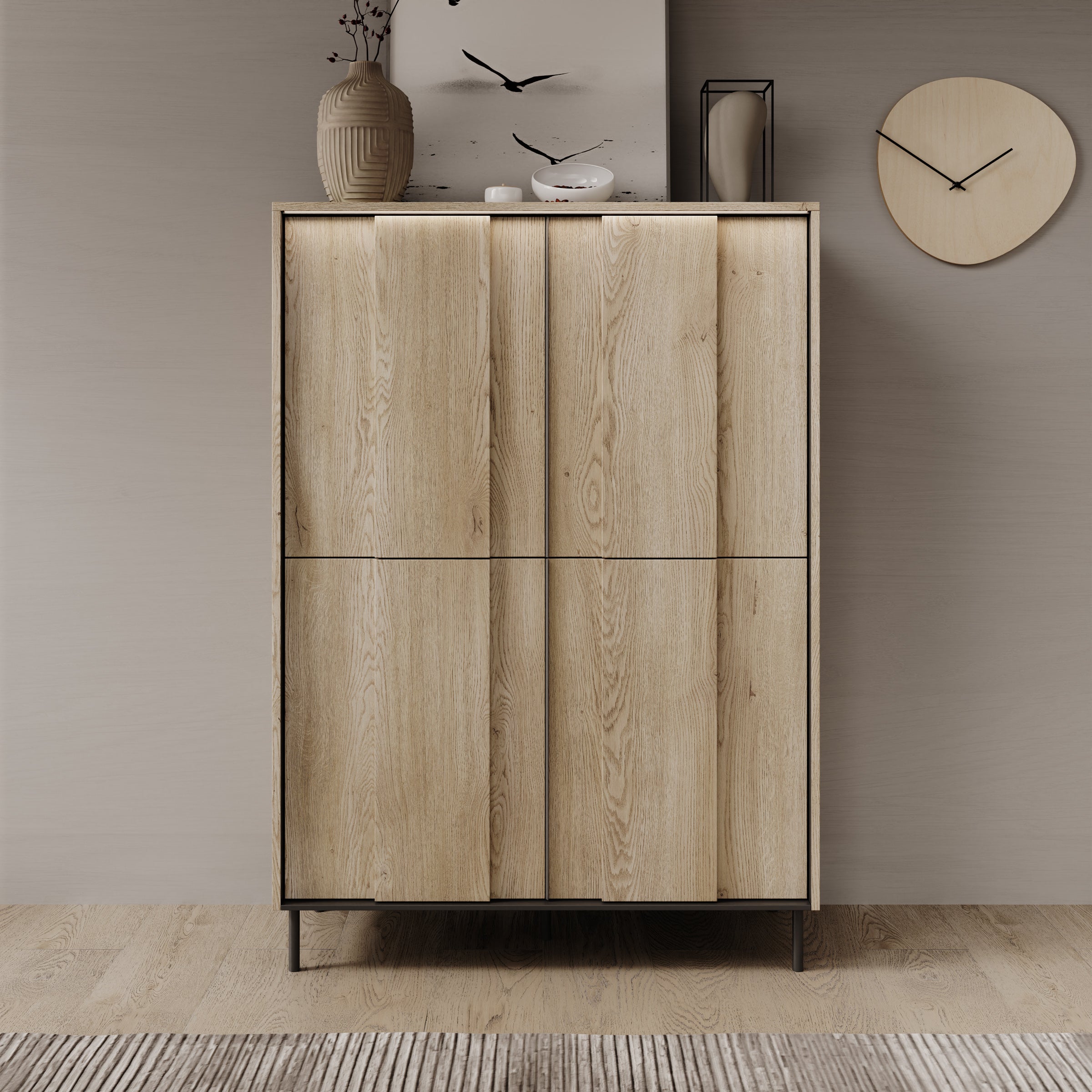 Tarello - Dressoir - Eikenpatroon - 99x41x140 cm