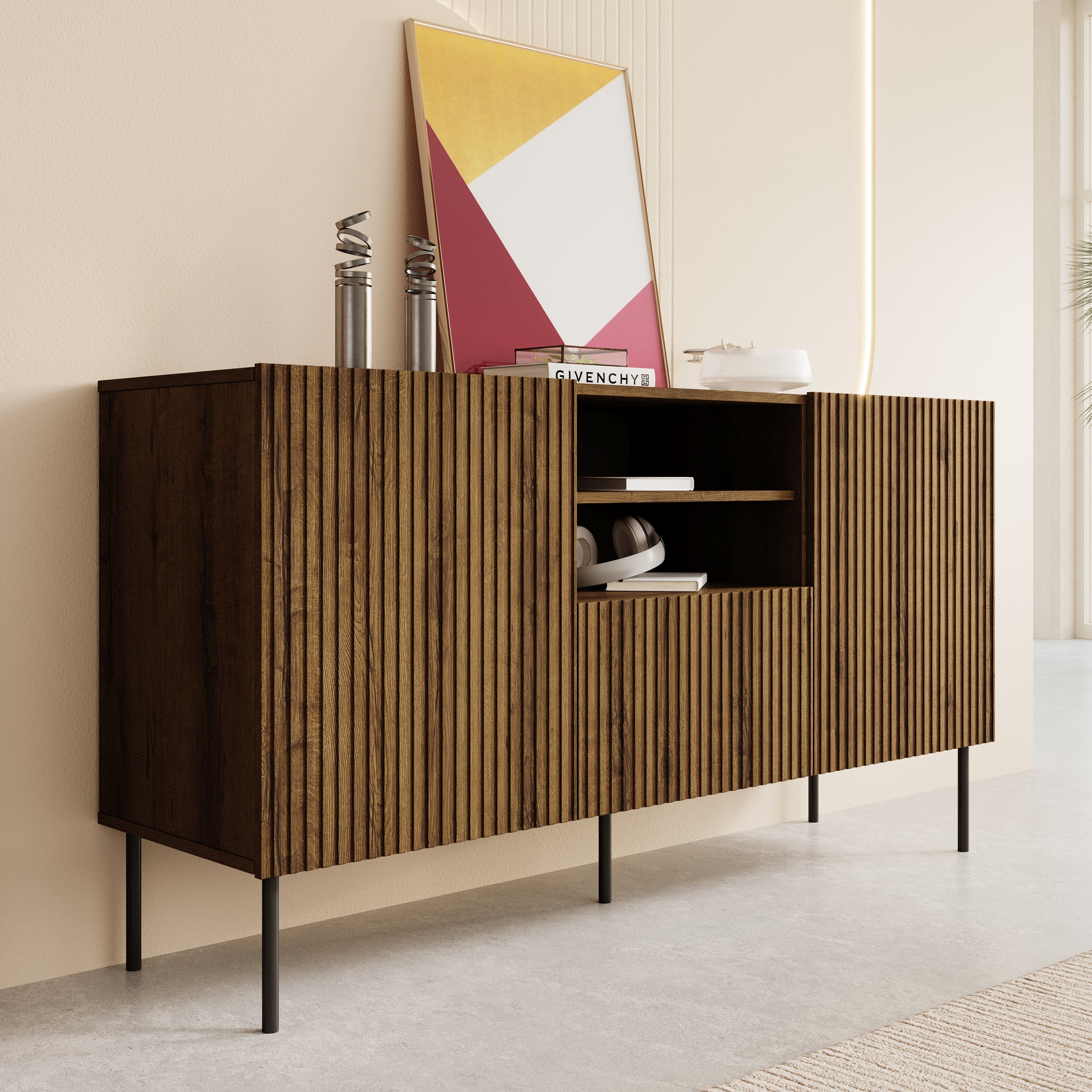 Tartagal - Dressoir - Donkerbruin/eiken - 150x42x81 cm