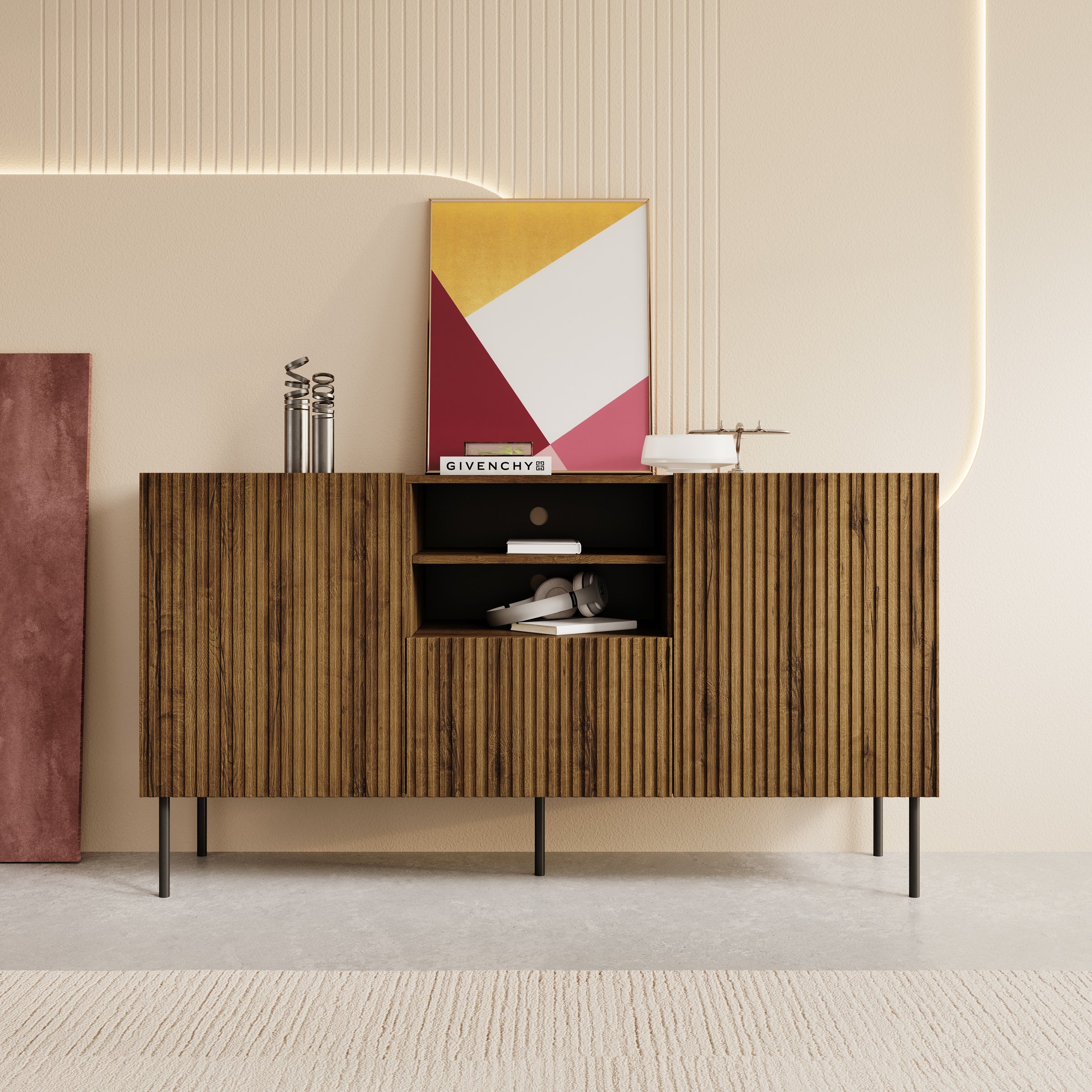 Tartagal - Dressoir - Donkerbruin/eiken - 150x42x81 cm