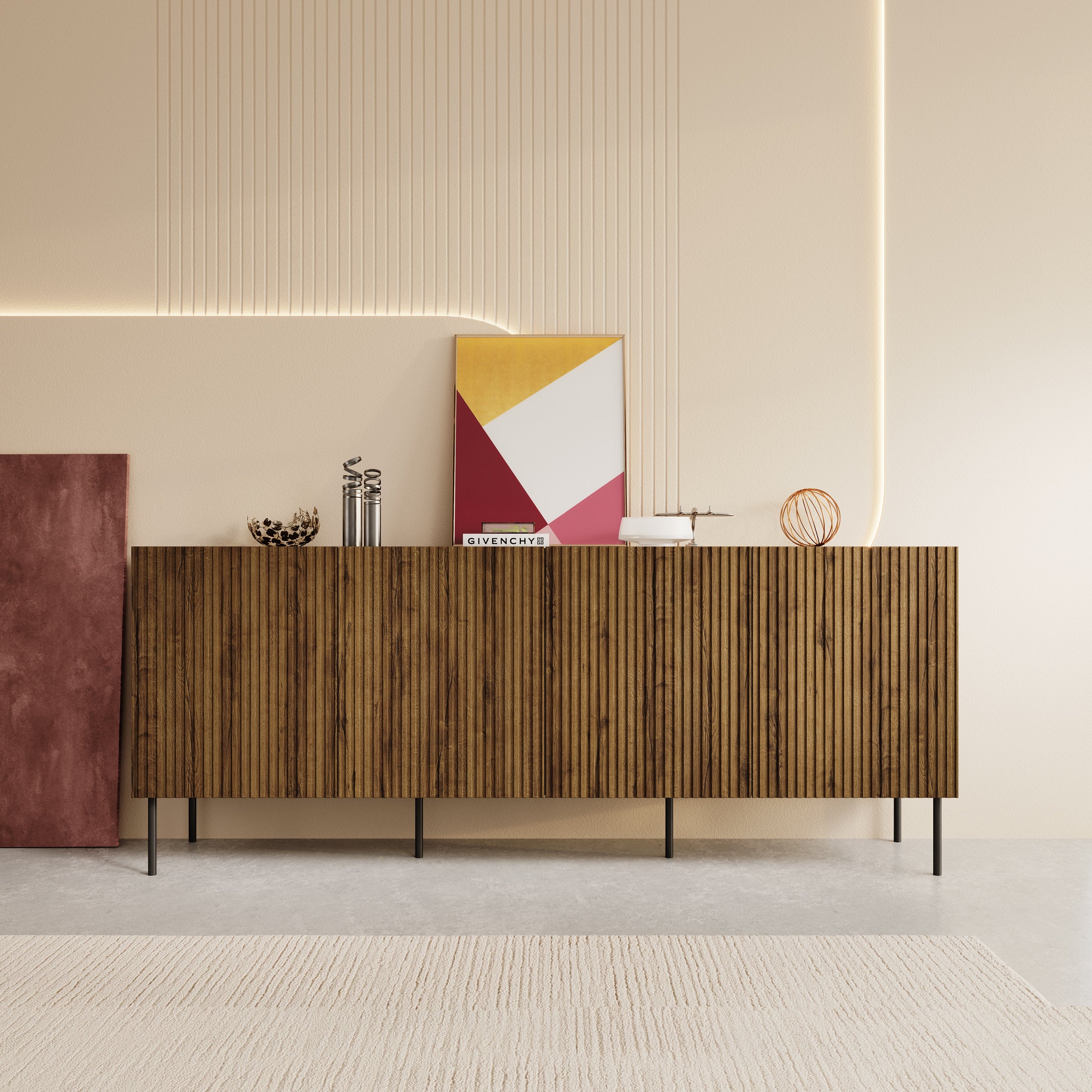 Tartagal - Dressoir - Donkerbruin/eiken - 200x42x81 cm