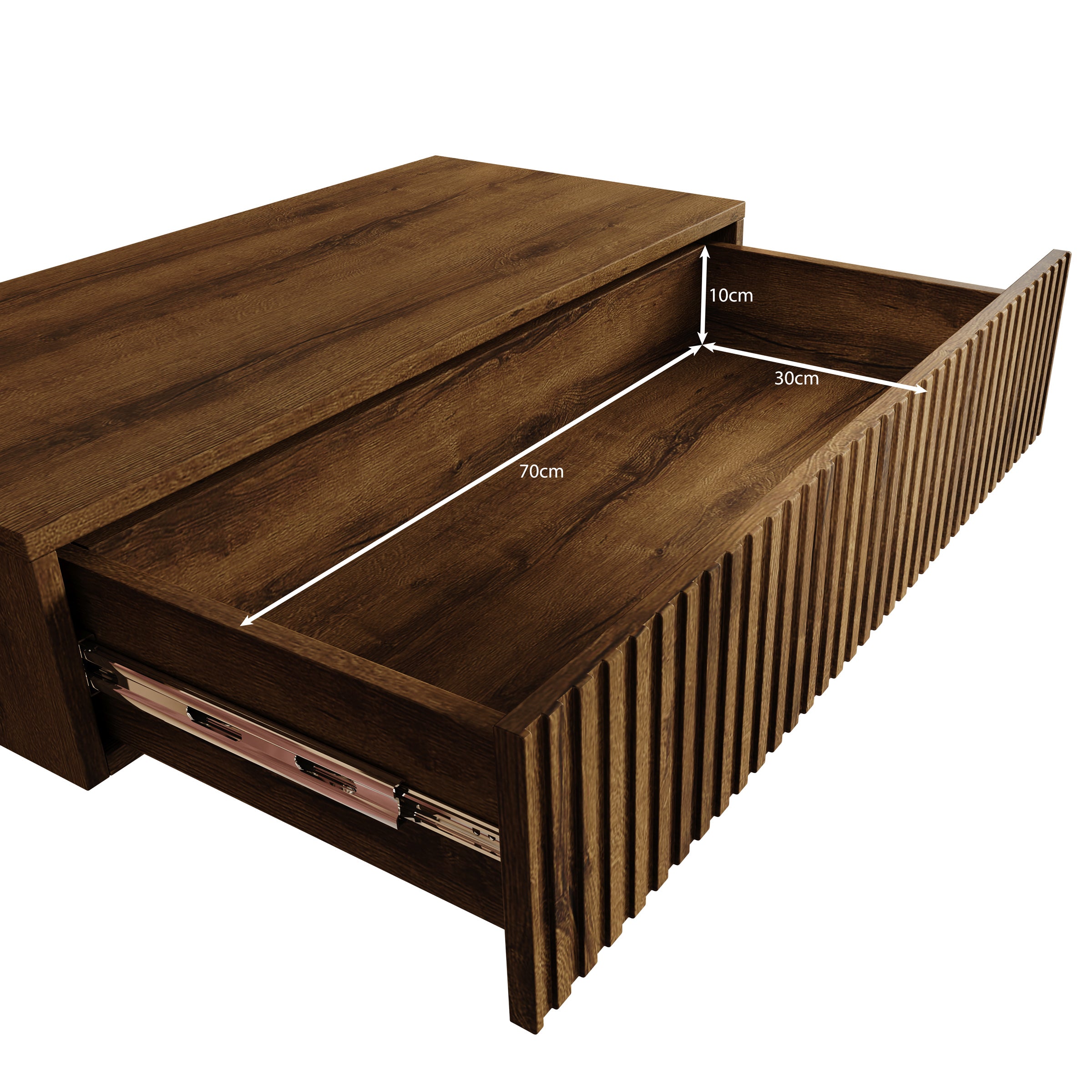 Tartagal - Kaptafel - Donkerbruin eiken - 80x42 cm - Met spiegel