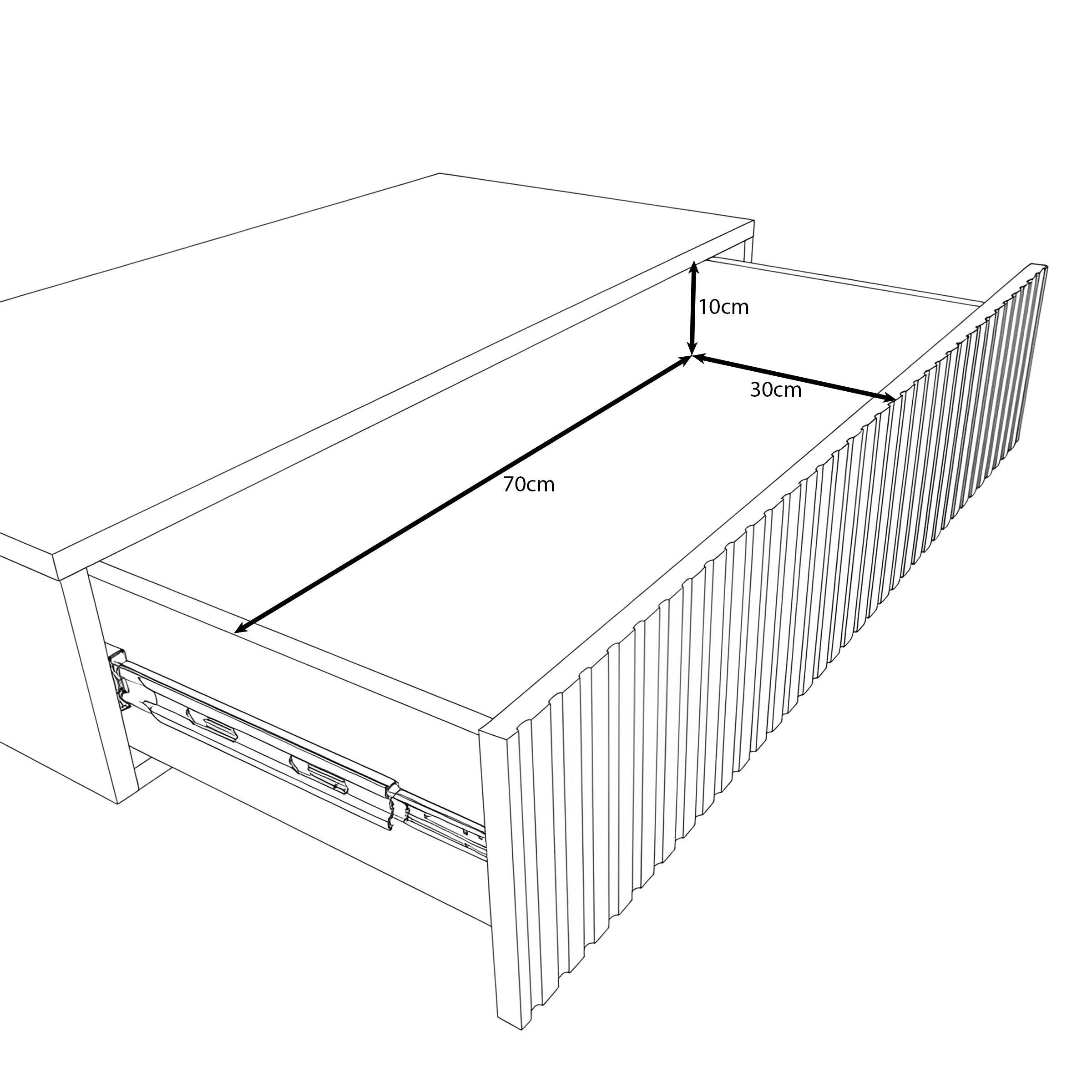 Tartagal - Kaptafel met spiegel - Donkerbruin eiken - 80x42x17 cm