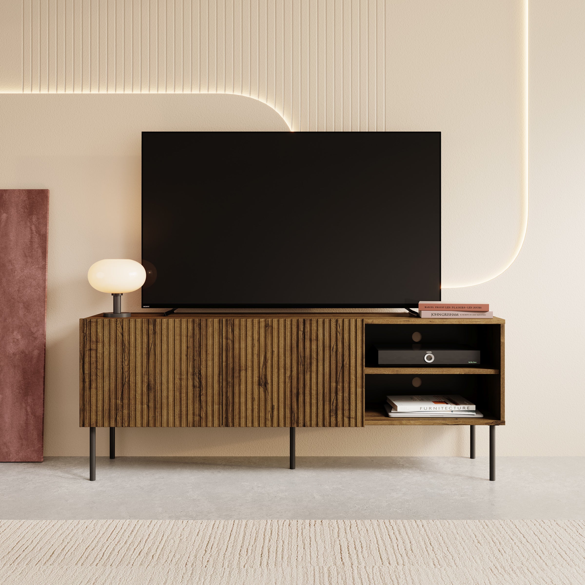 Tartagal - TV-Meubel - Donkerbruin eiken - 150x42x58 cm