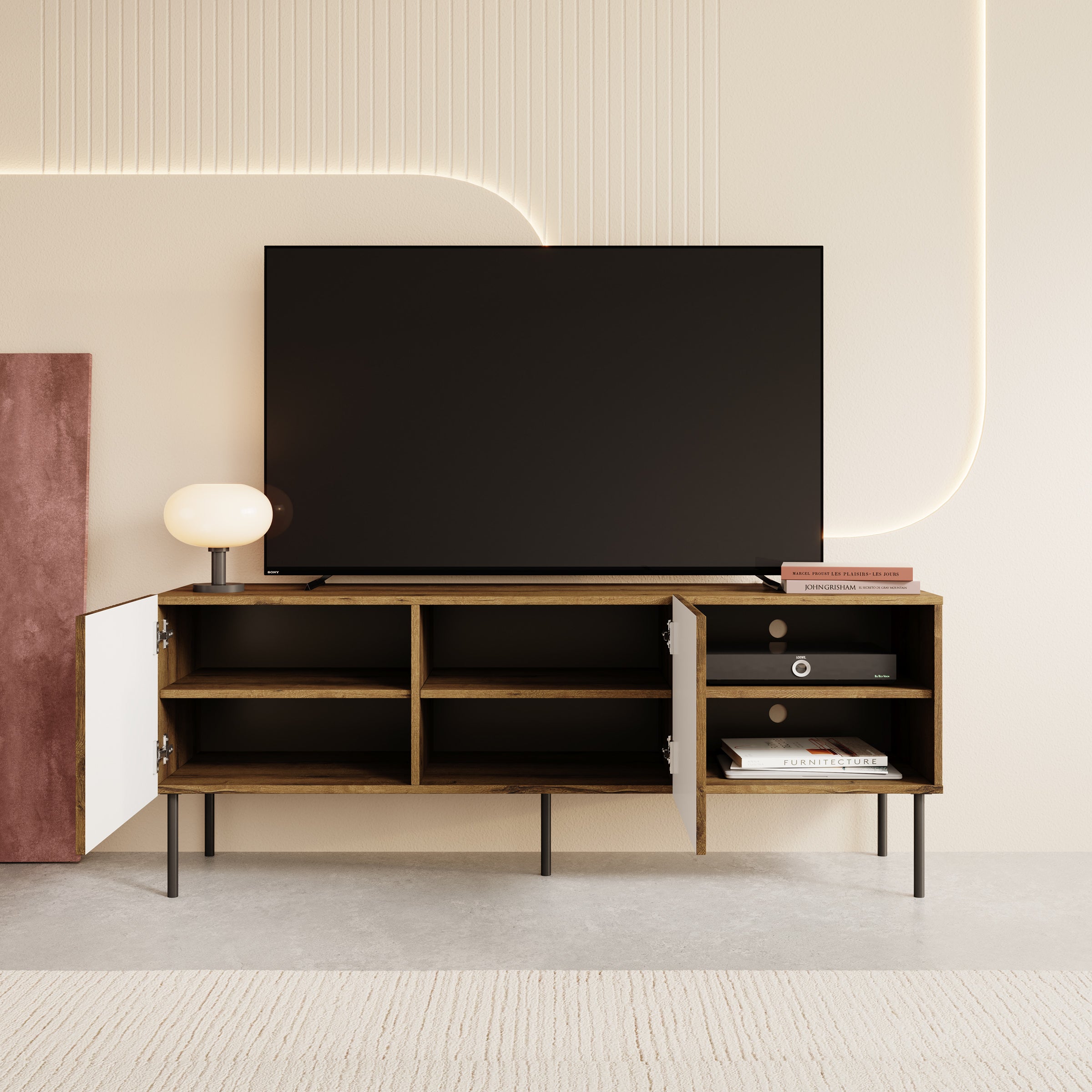 Tartagal - TV-Meubel - Donkerbruin eiken - 150x42x58 cm