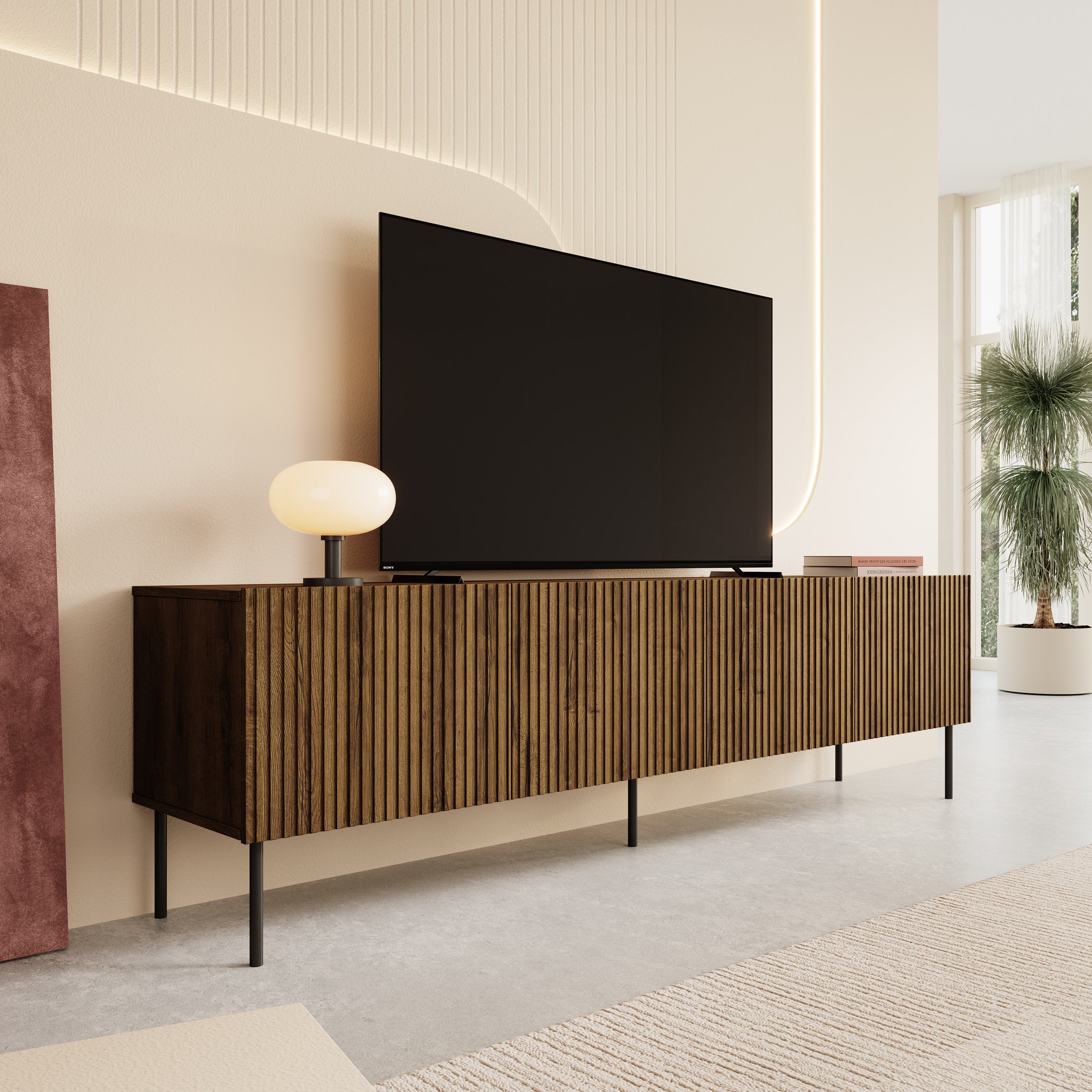 Tartagal - TV-Meubel - Donkerbruin eiken - 200x42x58 cm