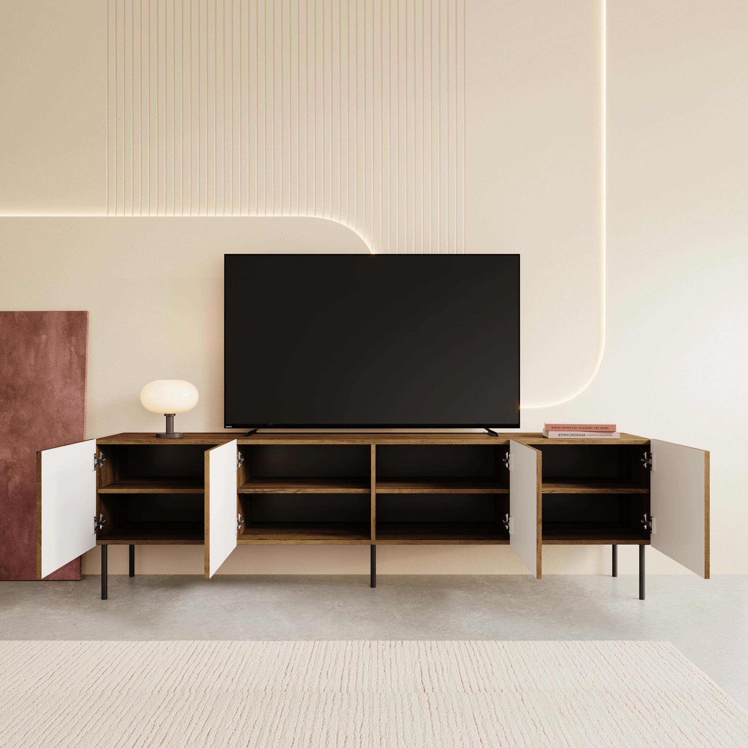 Tartagal - TV-Meubel - Donkerbruin eiken - 200x42x58 cm