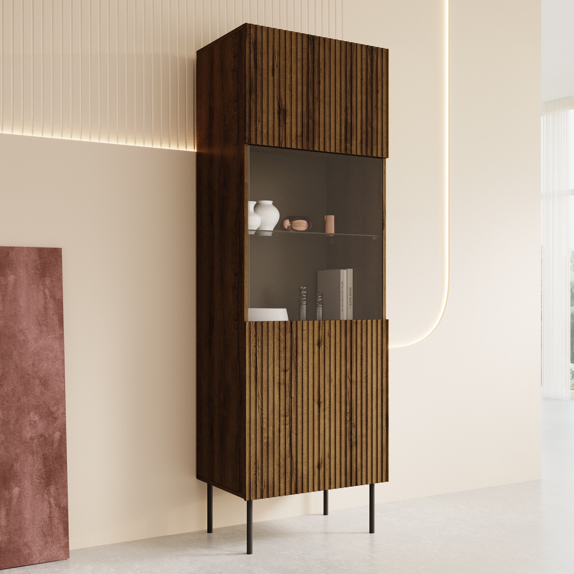 Tartagal - Vitrinekast - Donkerbruin - 60x40x183 cm