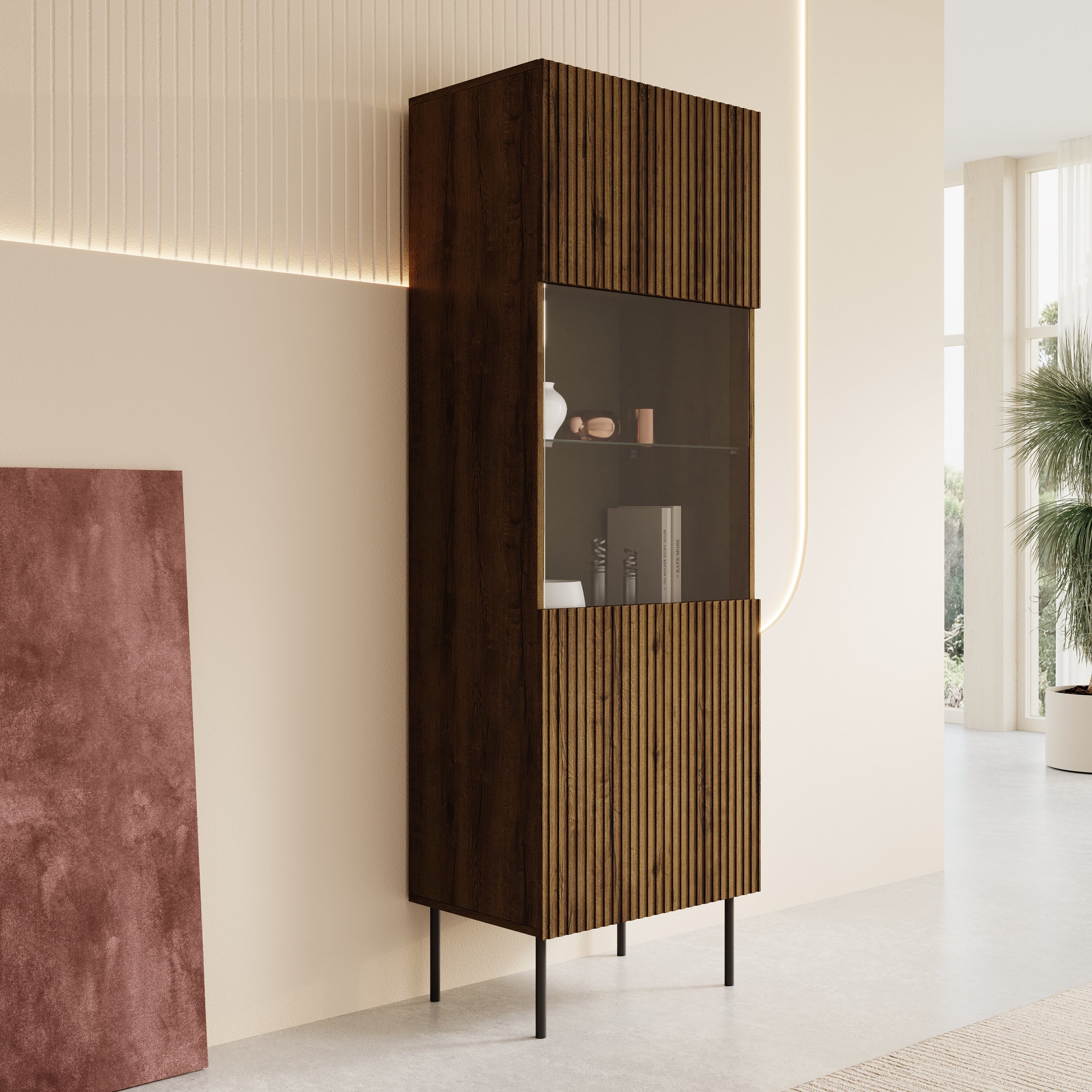 Tartagal - Vitrinekast - Donkerbruin - 60x40x183 cm