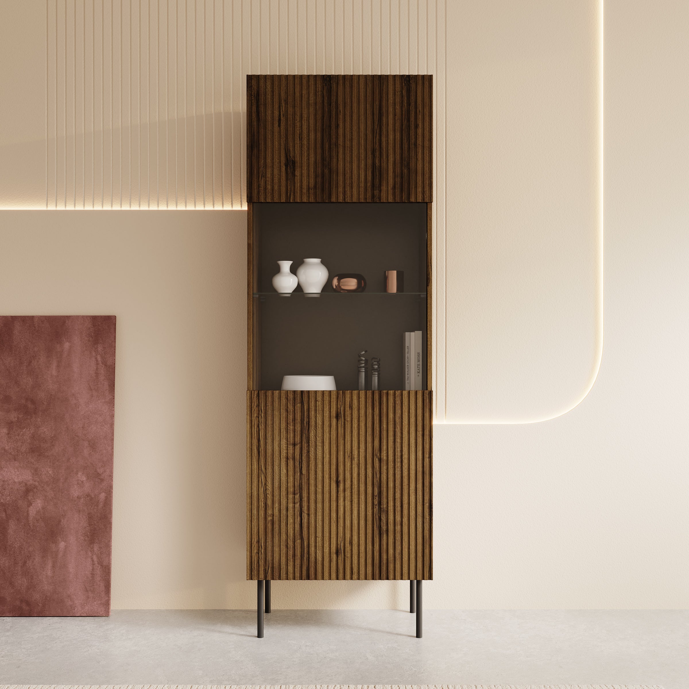 Tartagal - Vitrinekast - Donkerbruin - 60x40x183 cm