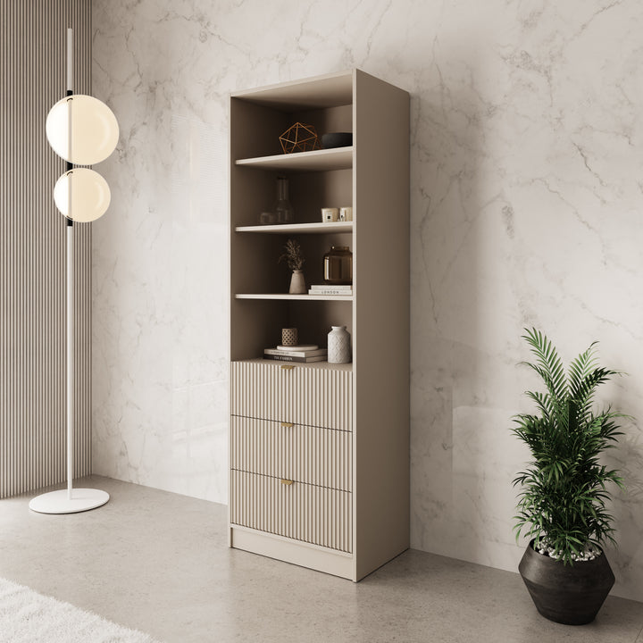 Tavares - Boekenkast - Beige - 60x40x 180 cm
