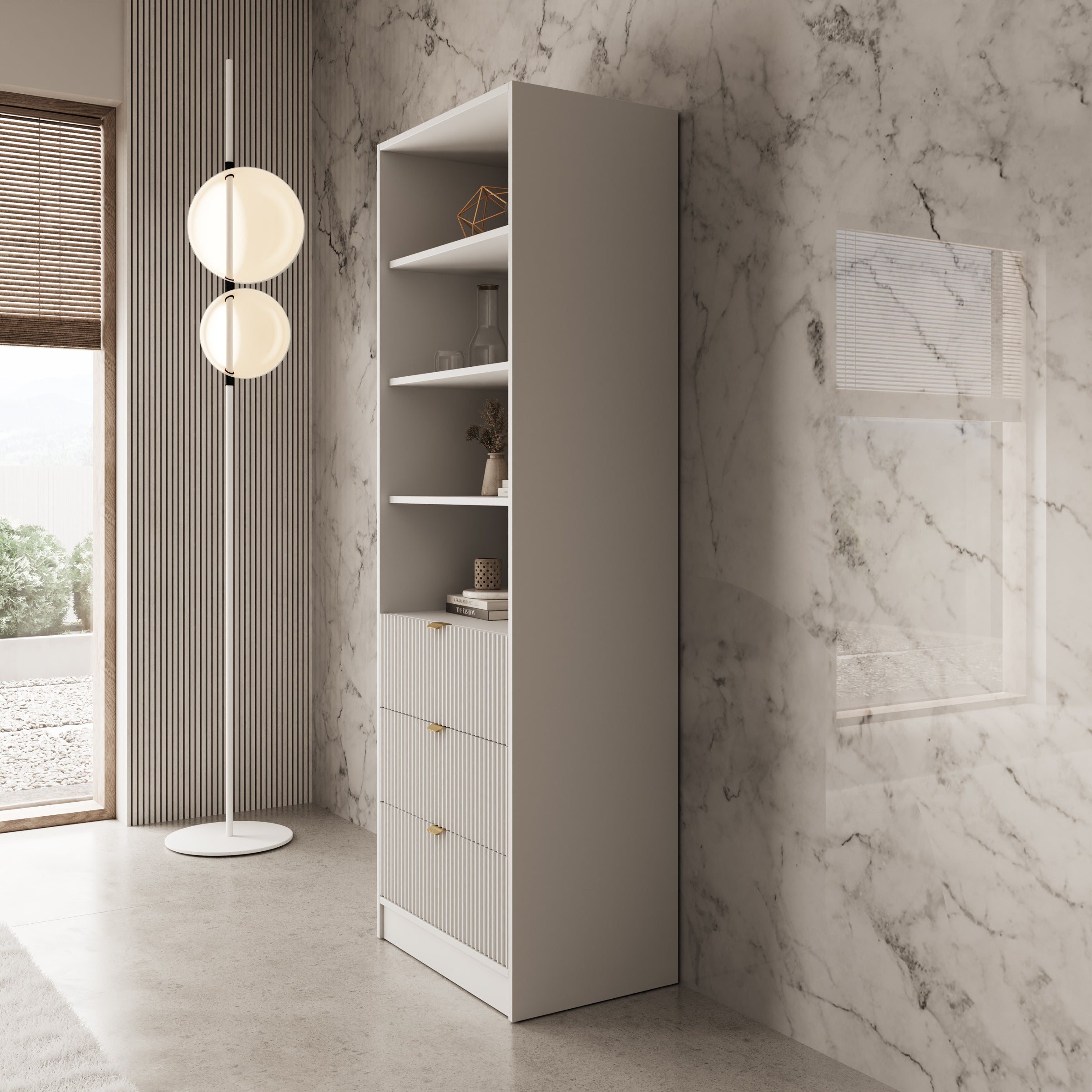 Tavares - Boekenkast - Wit - 60x40x 180 cm