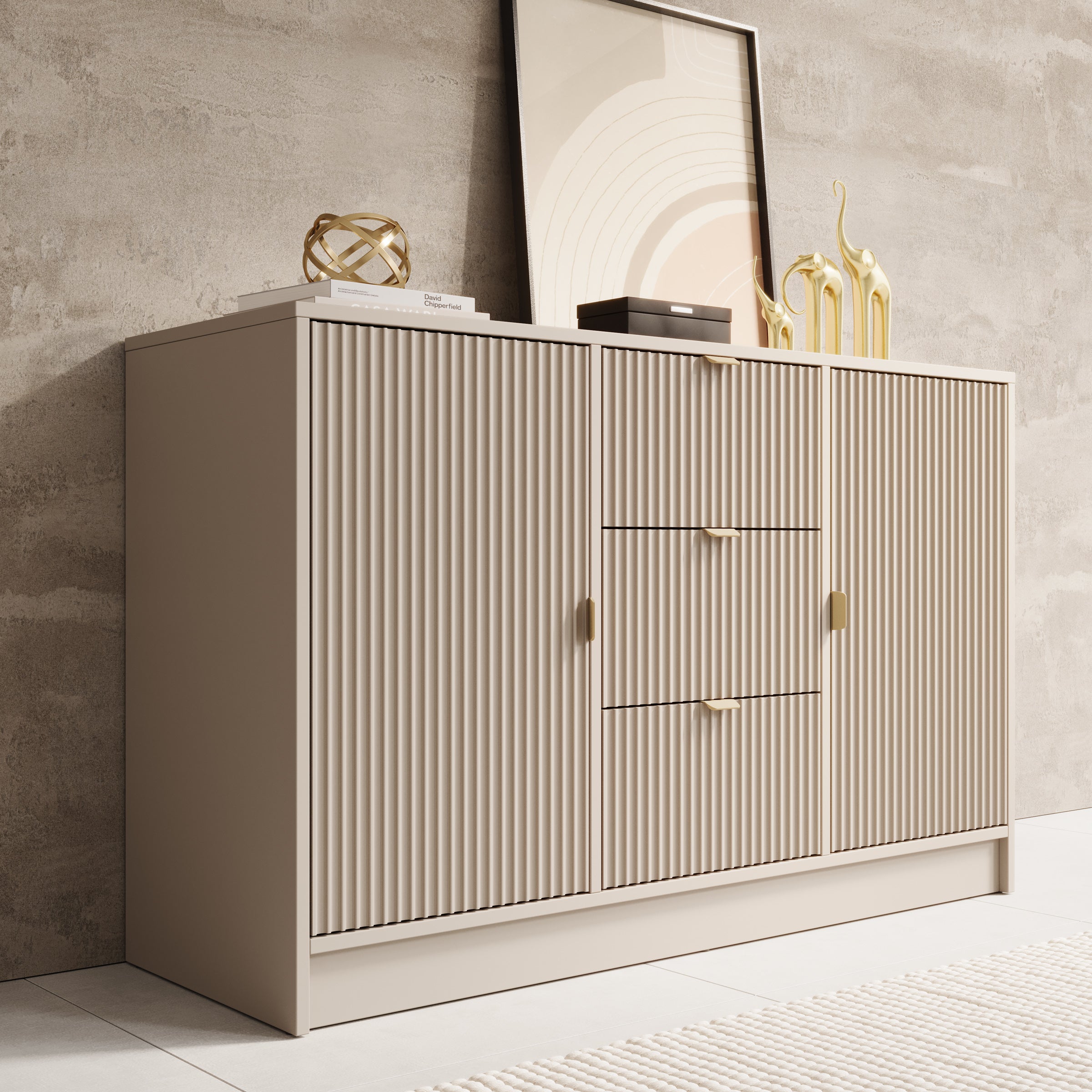 Tavares - Dressoir - Beige - 118x40x75 cm