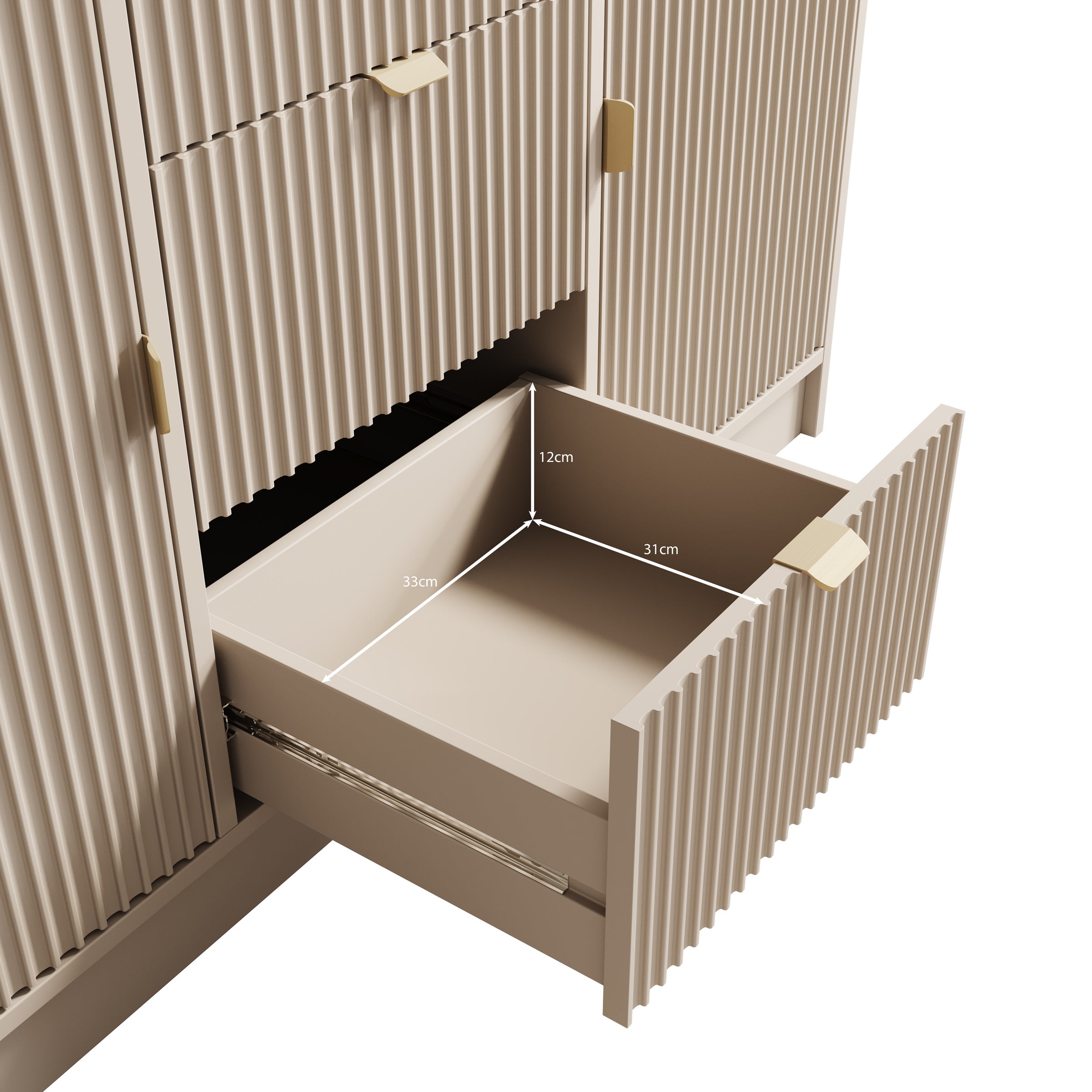 Tavares - Dressoir - Beige - 118x40x75 cm