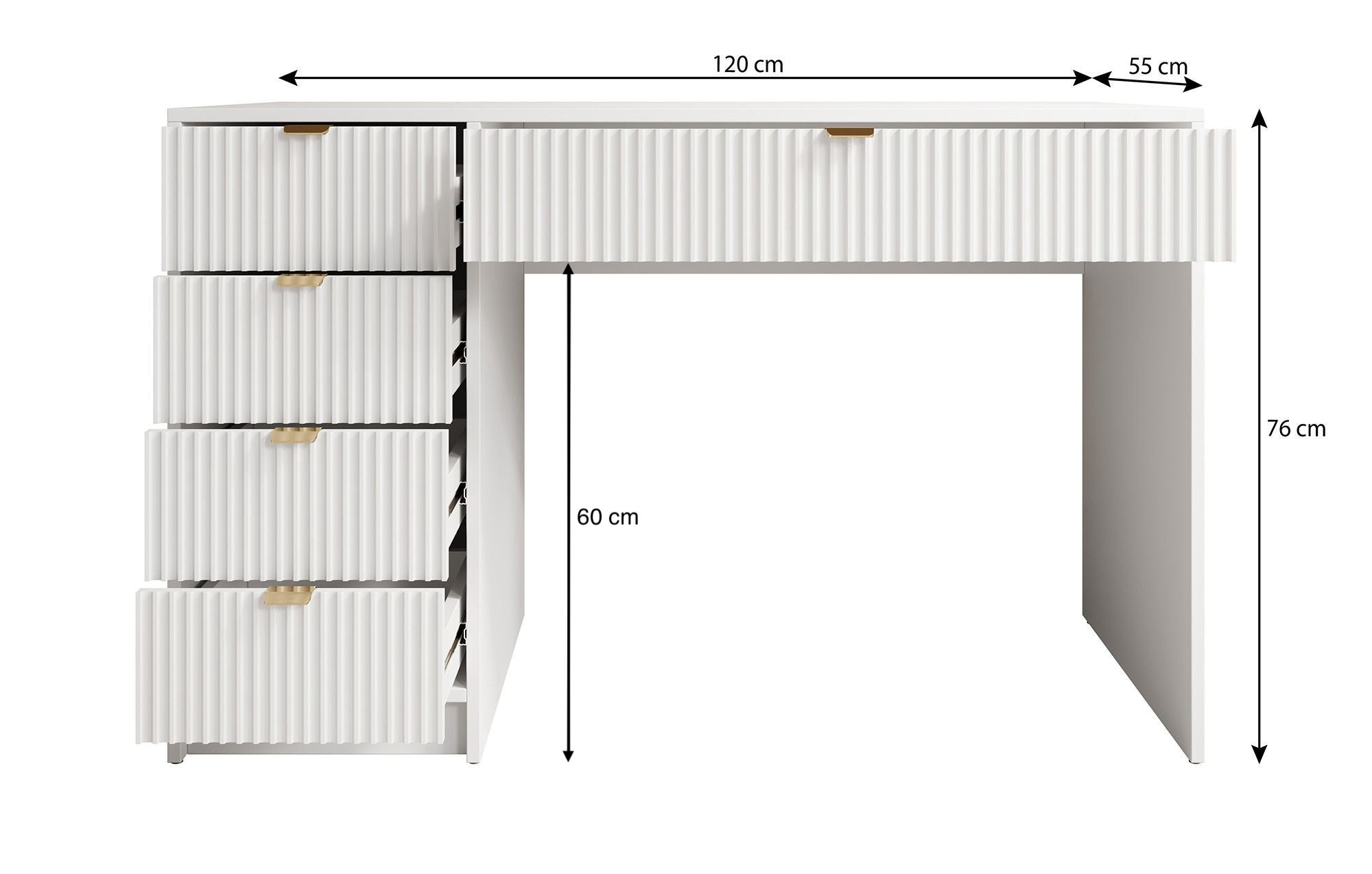 Tavares - Kaptafel - Wit - 120x55x76 cm