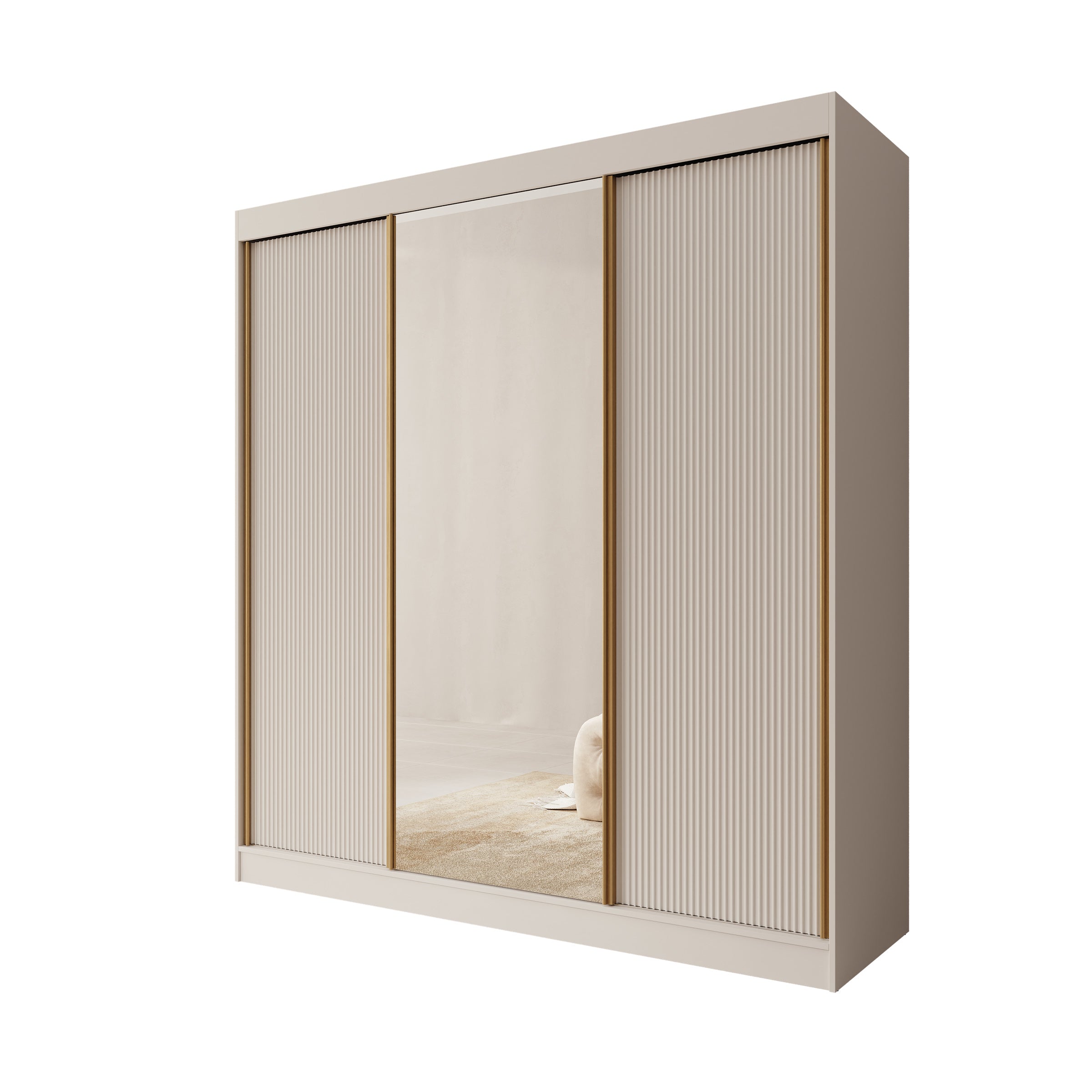 Tavares - Kledingkast 3 schuifdeuren - Wit - 200x60x216 cm