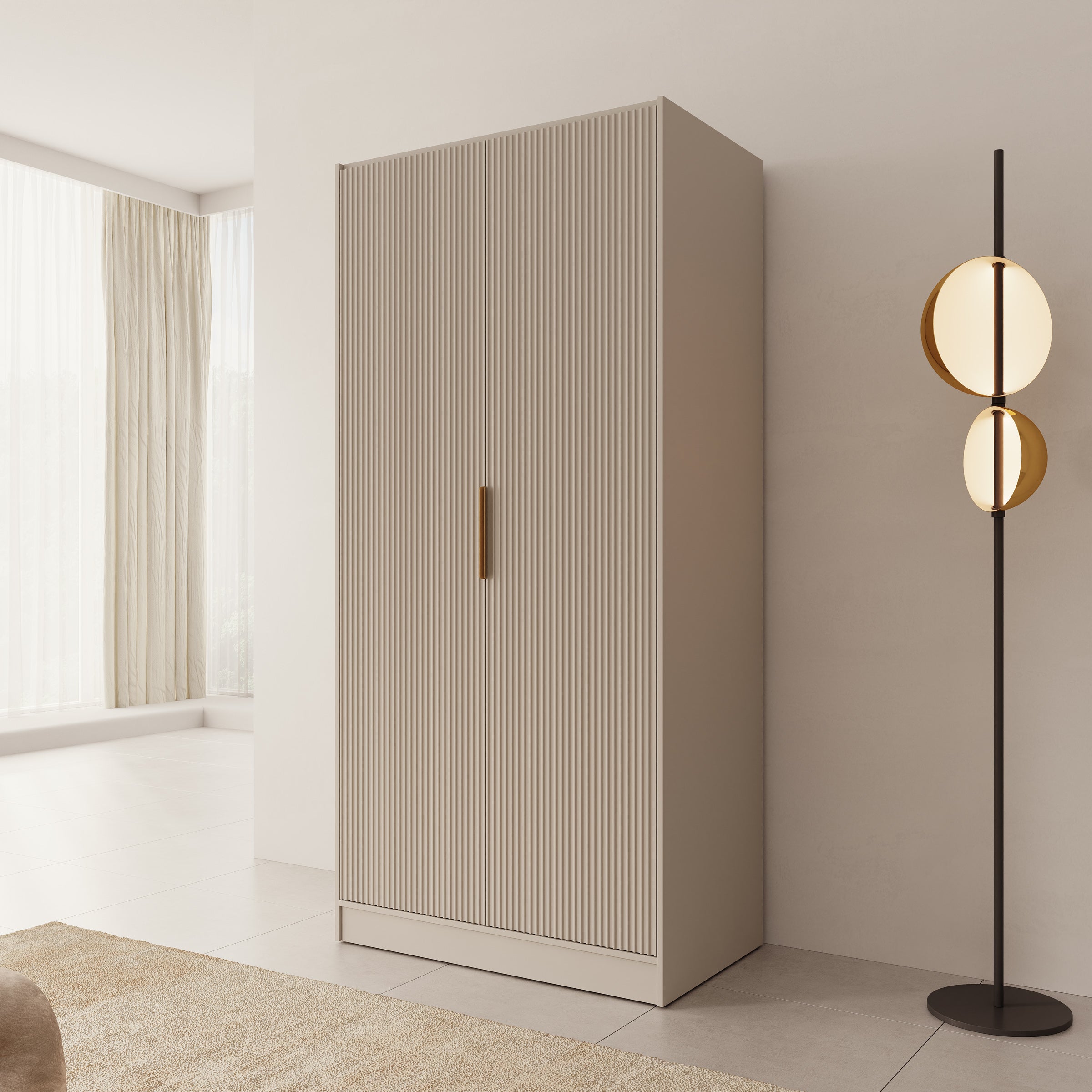 Tavares - Kledingkast met 2 deuren - Beige - 102x60x216 cm