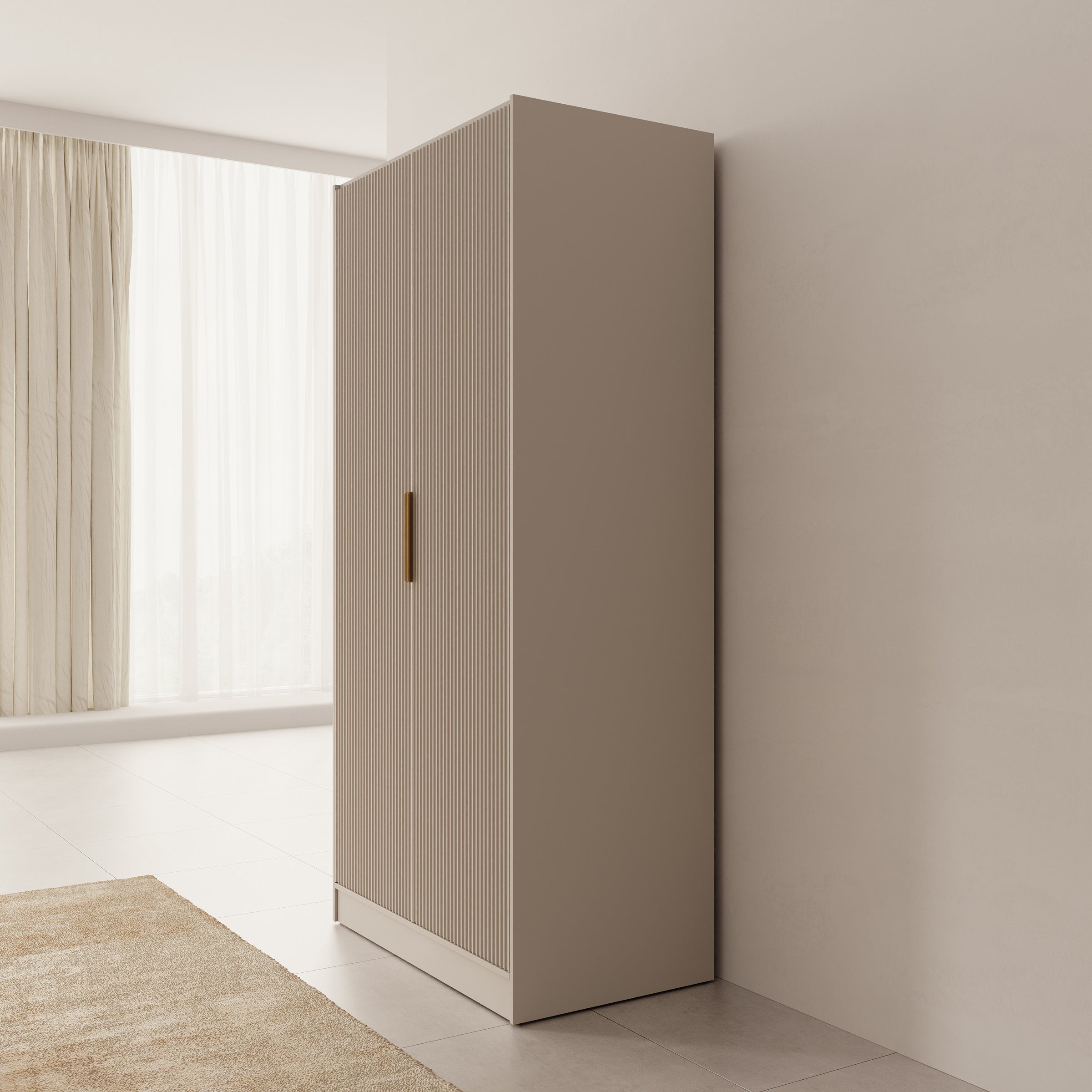 Tavares - Kledingkast met 2 deuren - Beige - 102x60x216 cm